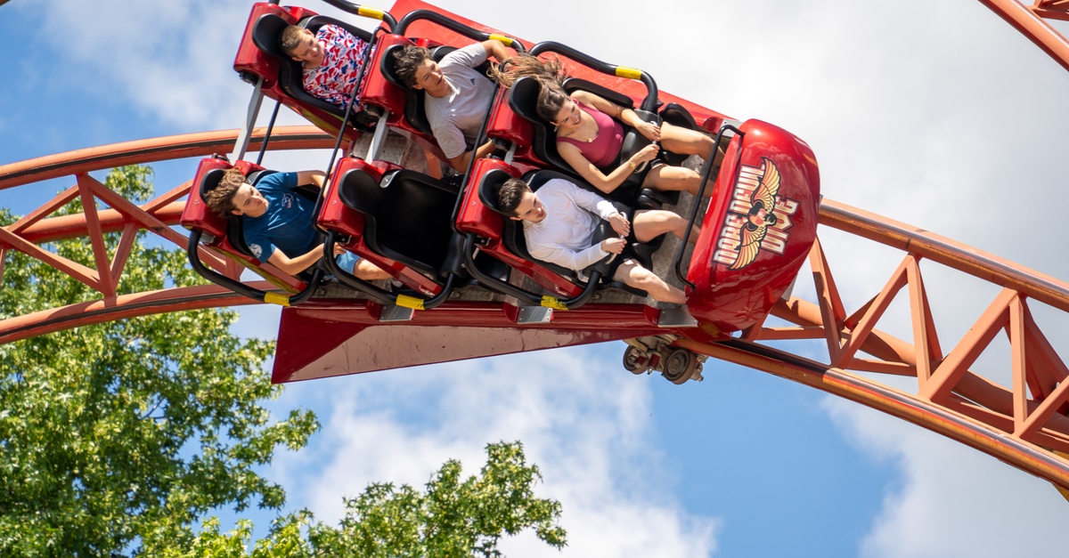 Dare Devil Dive roller coaster at Six Flags Over Georgia