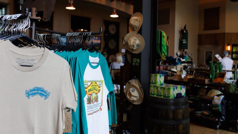Sierra Nevada Gift Shop featuring t-shirts and hats.