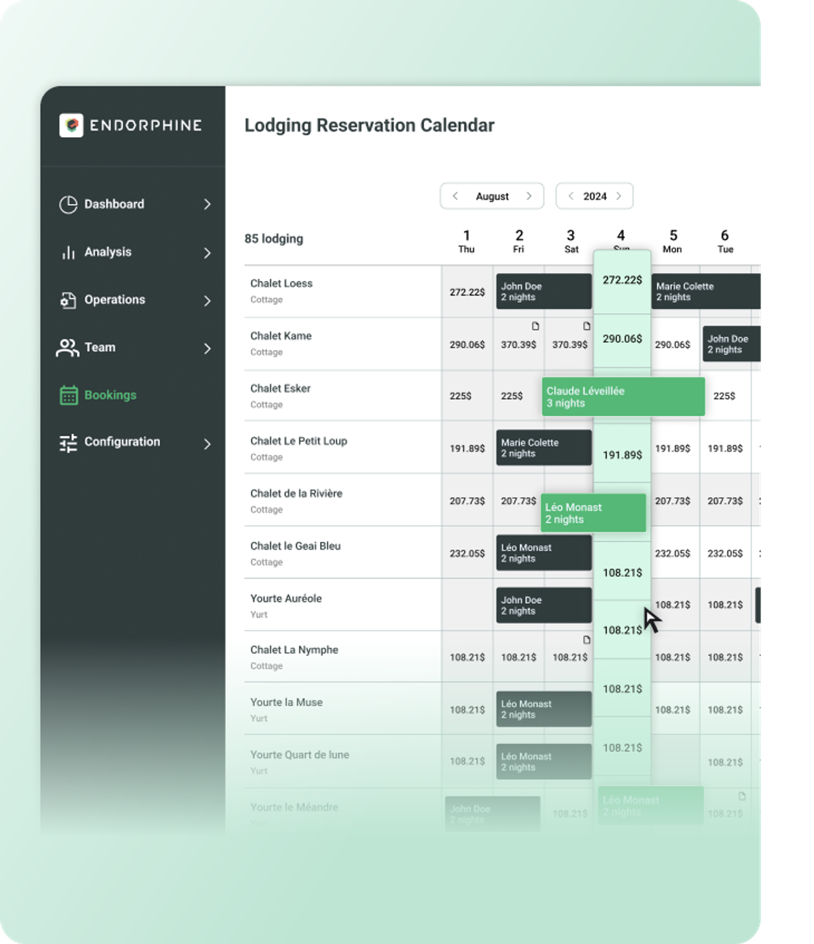 Operations management calendar