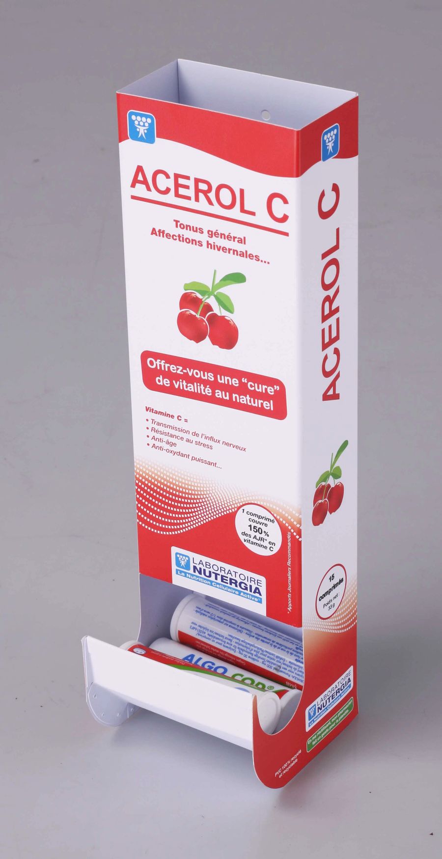 Nutergia Acerol C cardboard dispenser display