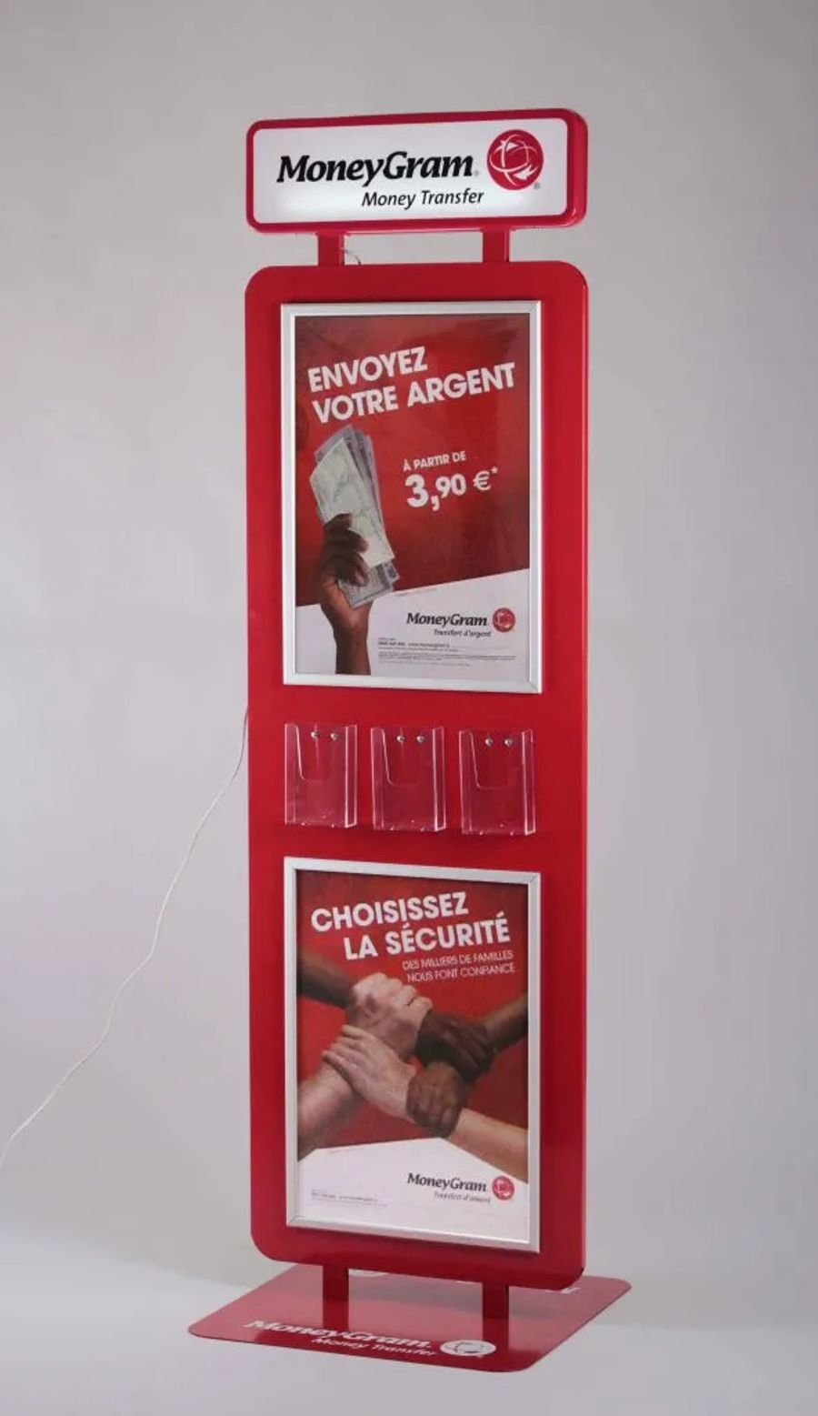 Red MoneyGram money transfer totem