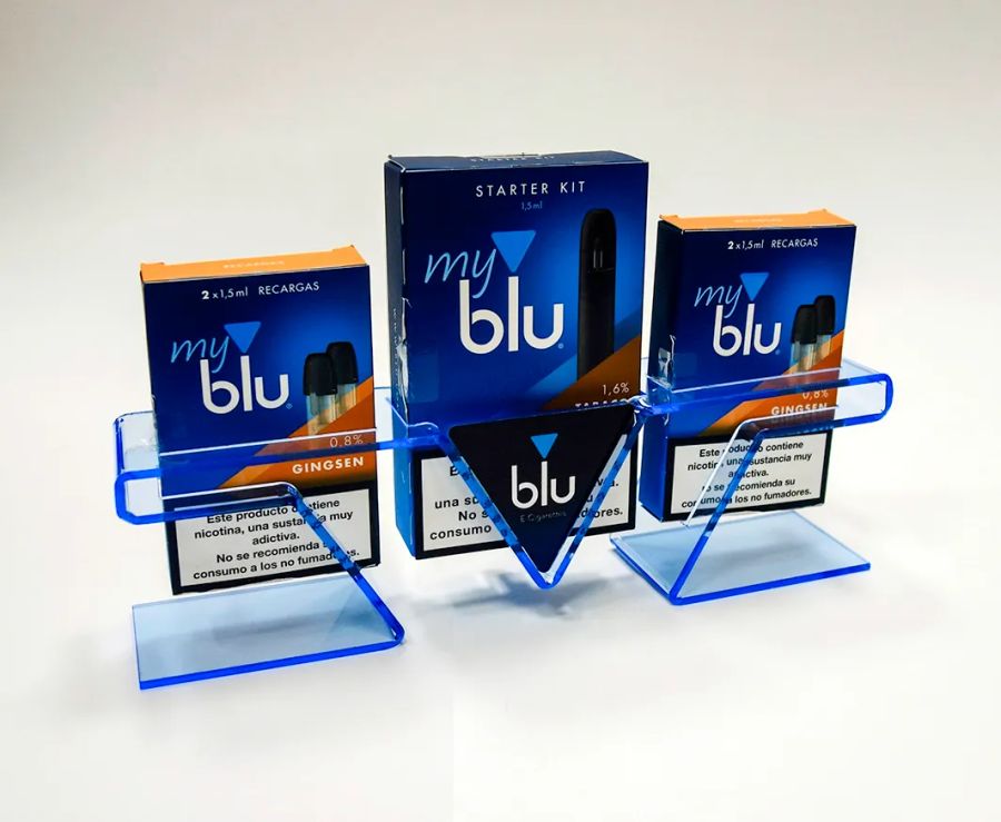 Blue my blu vape starter kit counter display