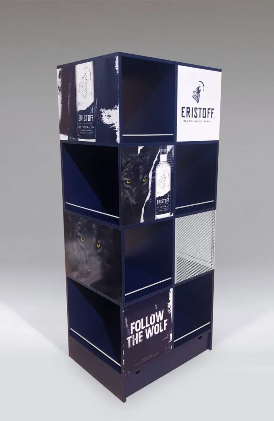 Dark Eristoff vodka floor display