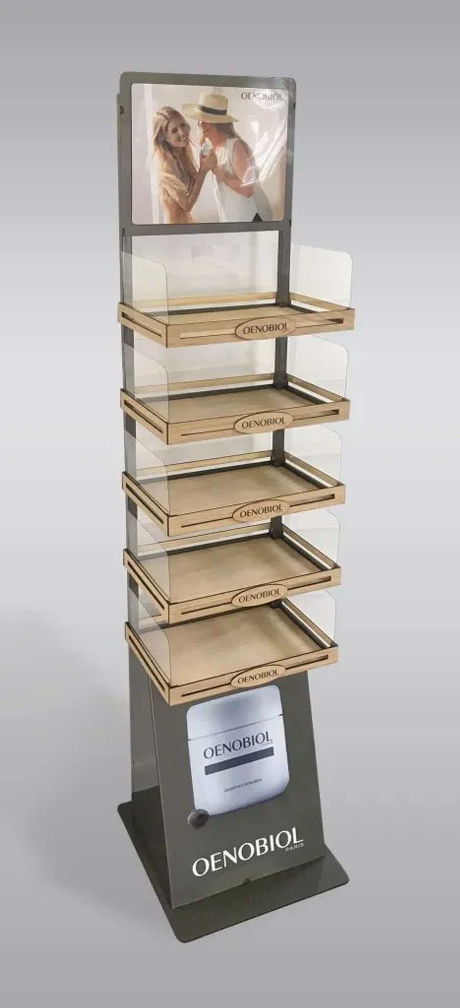 Oenobiol five-shelf wood floor stand