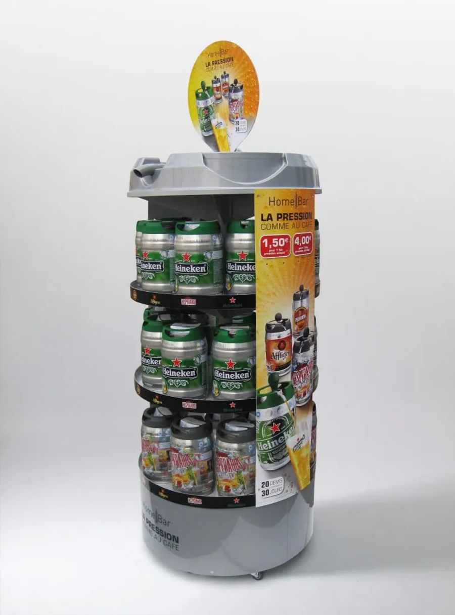 Heineken mini-keg HomeBar floor display