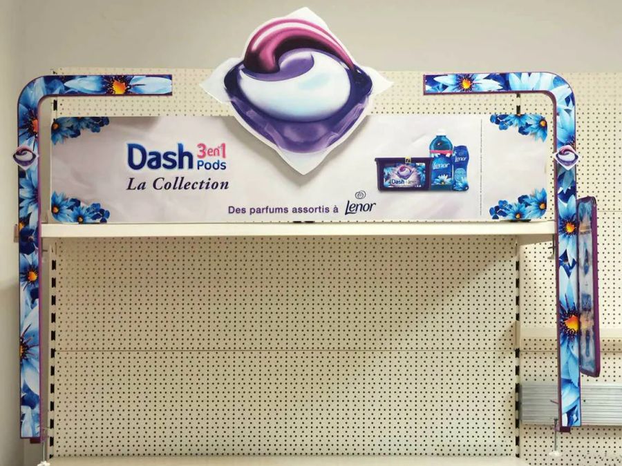 Dash 3-in-1 Pods laundry shelf header