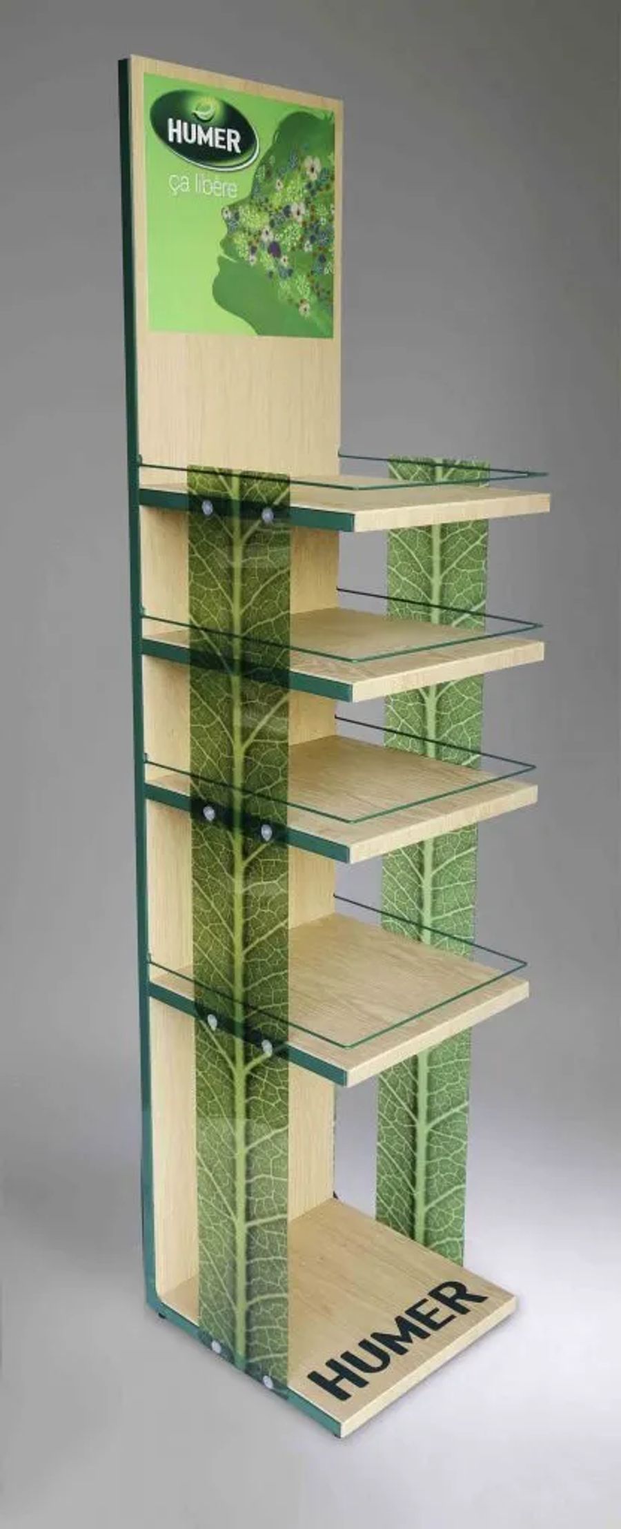 Wooden Humer stand with leaf side panels