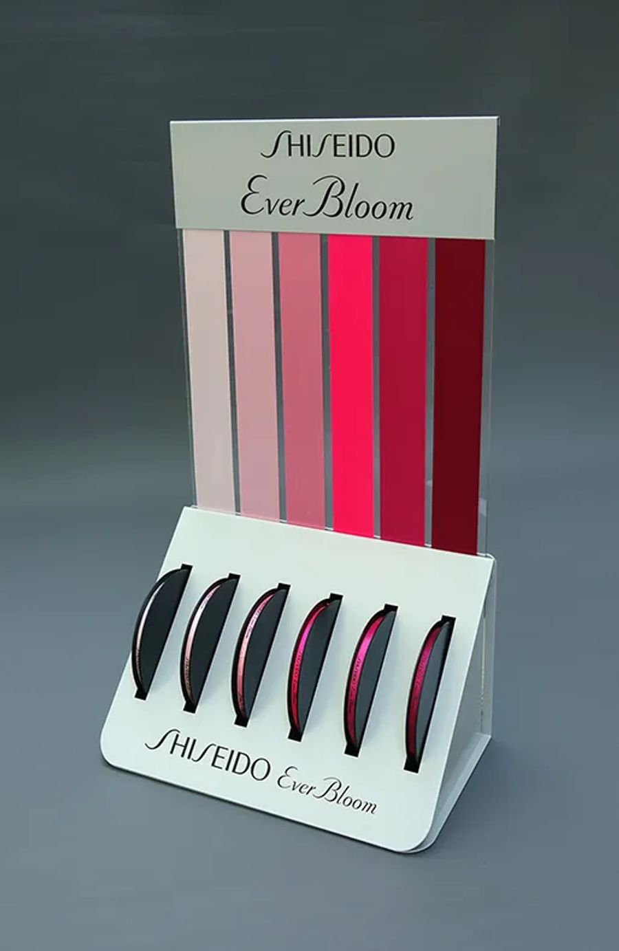 Shiseido Ever Bloom makeup shade display