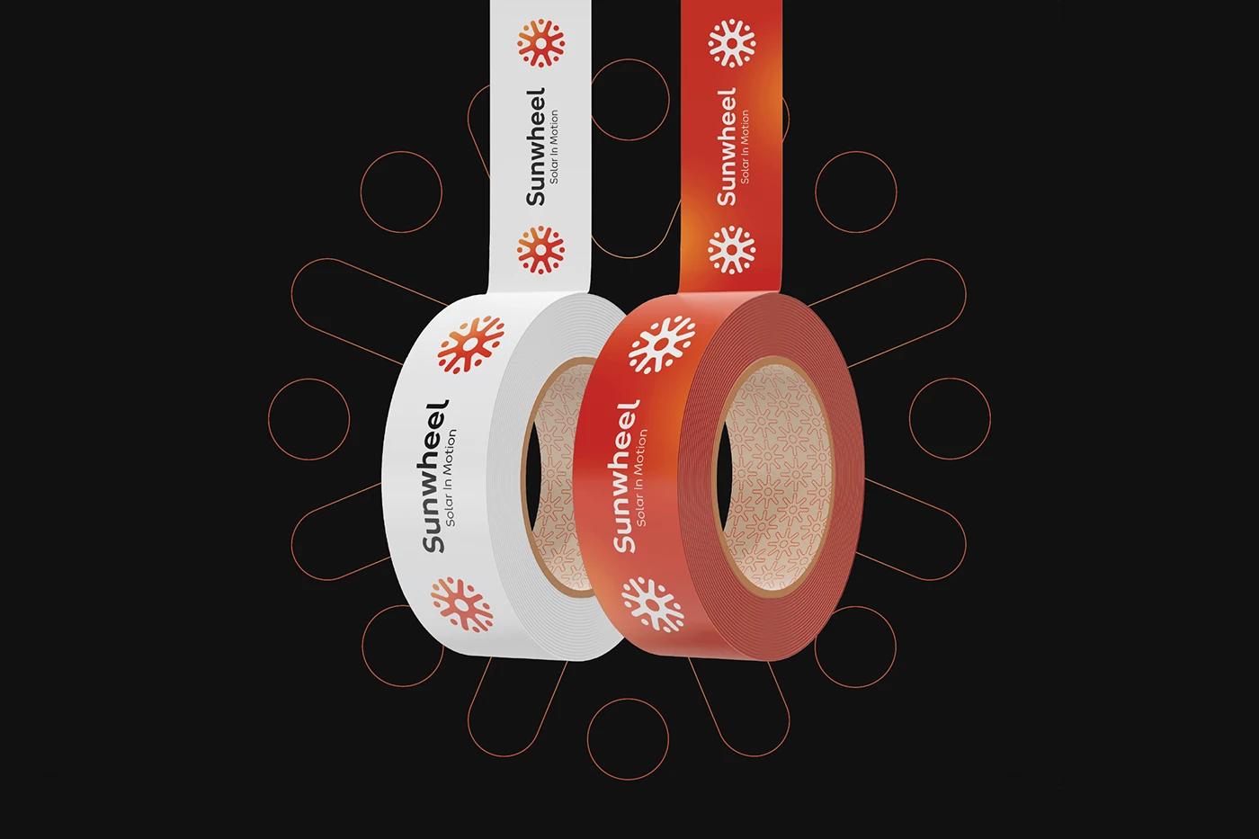 A Brand Tape of the Sunwheel project, designed by SOLD Studio ensuring consistent brand application.