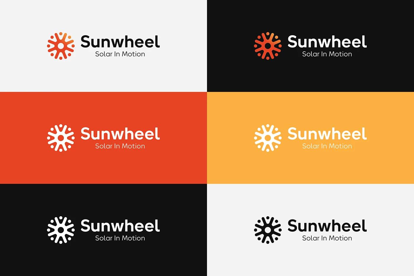 A Logo Variants of the Sunwheel project, designed by SOLD Studio establishing a strong visual identity.