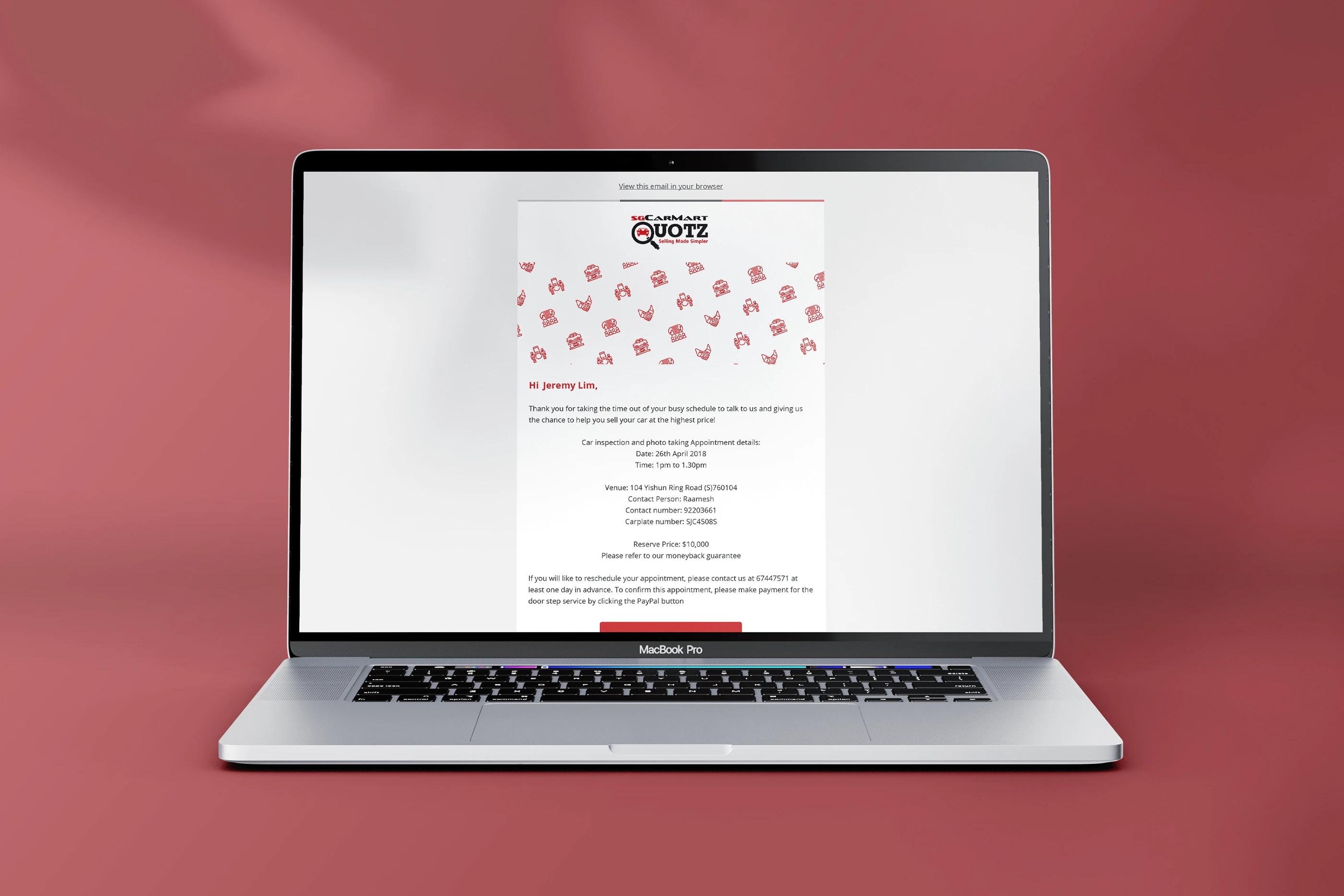 A Email Newsletter EDM of the Quotz project, designed by SOLD Studio demonstrating SOLD Studio's design expertise.