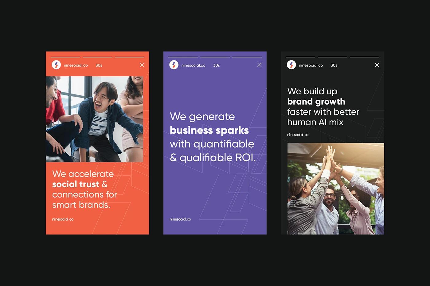 A Social Media Stories showing Sales Messages of Nine Social created, designed by SOLD Studio driving online community engagement.