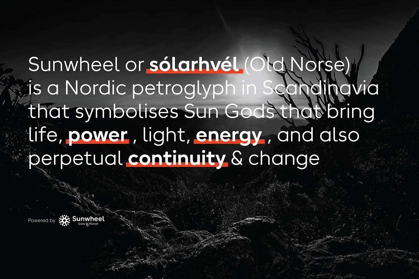 A Logo Name Research of the Sunwheel project, designed by SOLD Studio establishing a strong visual identity.