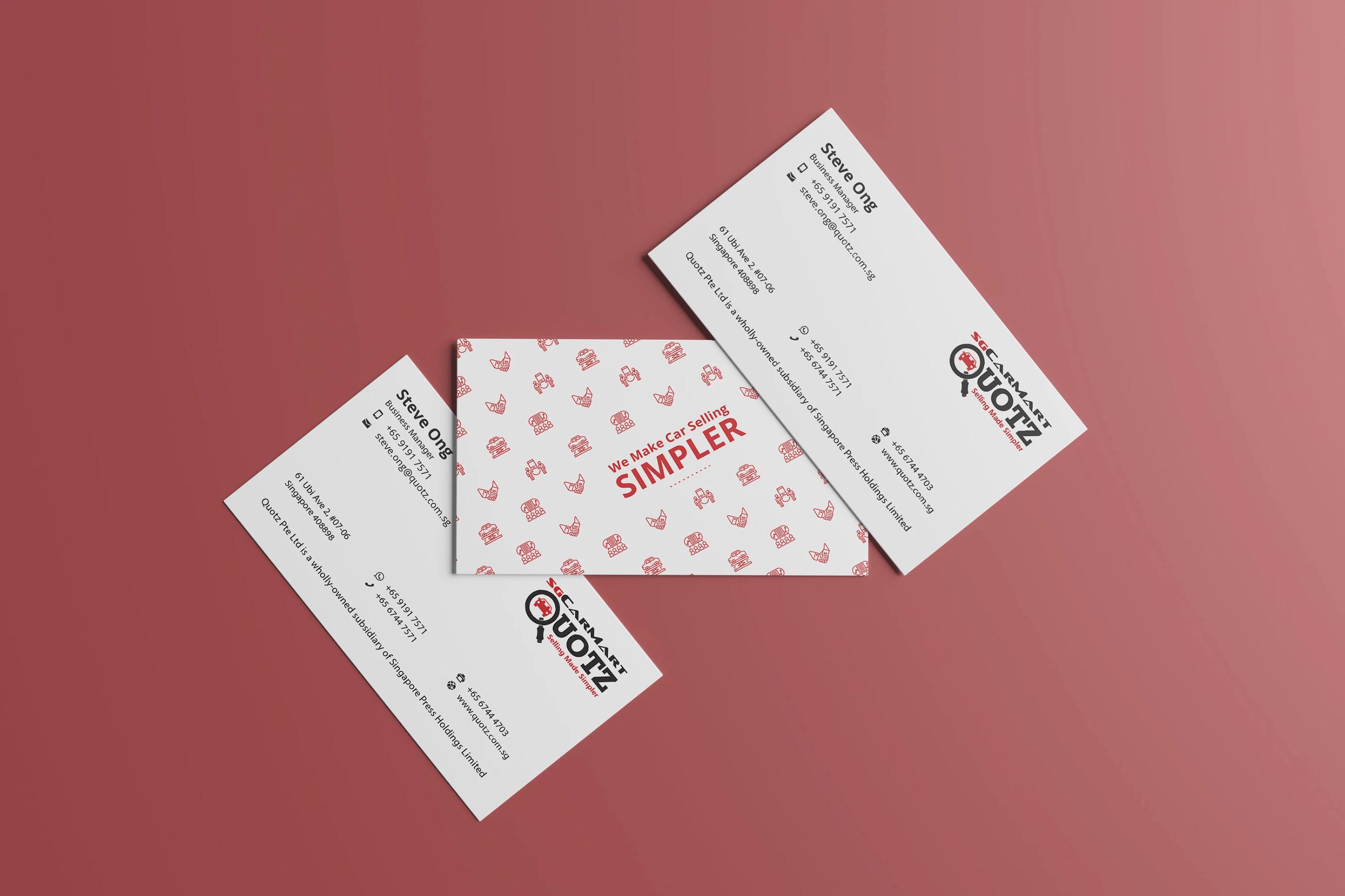A Name Cards of the Quotz project, designed by SOLD Studio demonstrating SOLD Studio's design expertise.