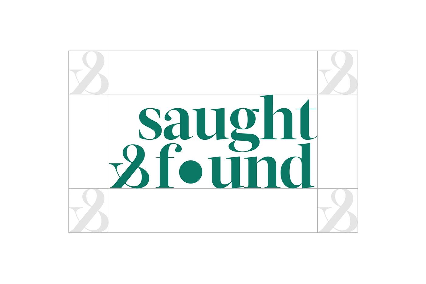 A Official corporate logo lockup of the Saught&Found project, designed by SOLD Studio establishing a strong visual identity.