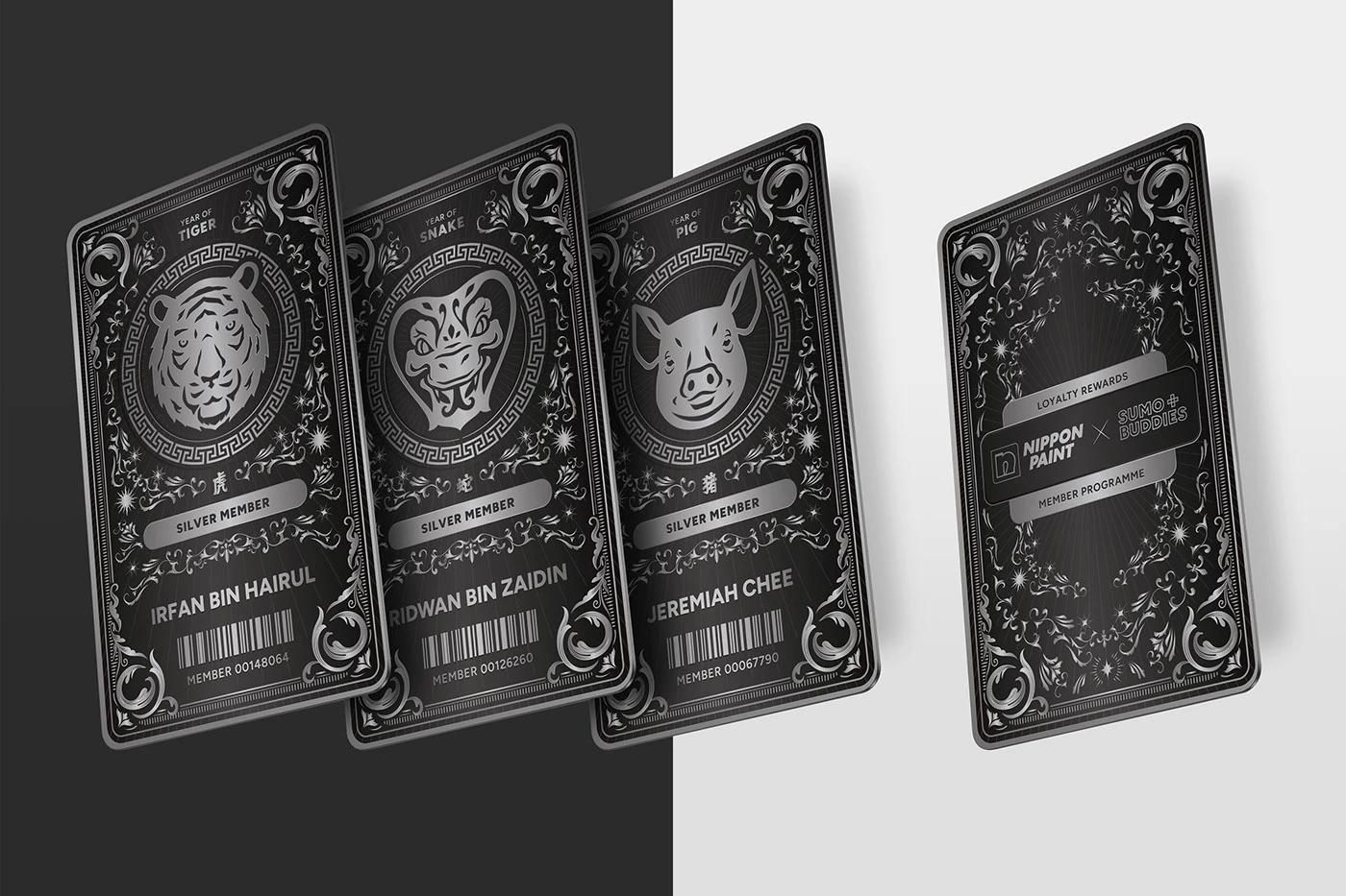 A Silver Card of the Sumo+ Buddies project, designed by SOLD Studio demonstrating SOLD Studio's design expertise.