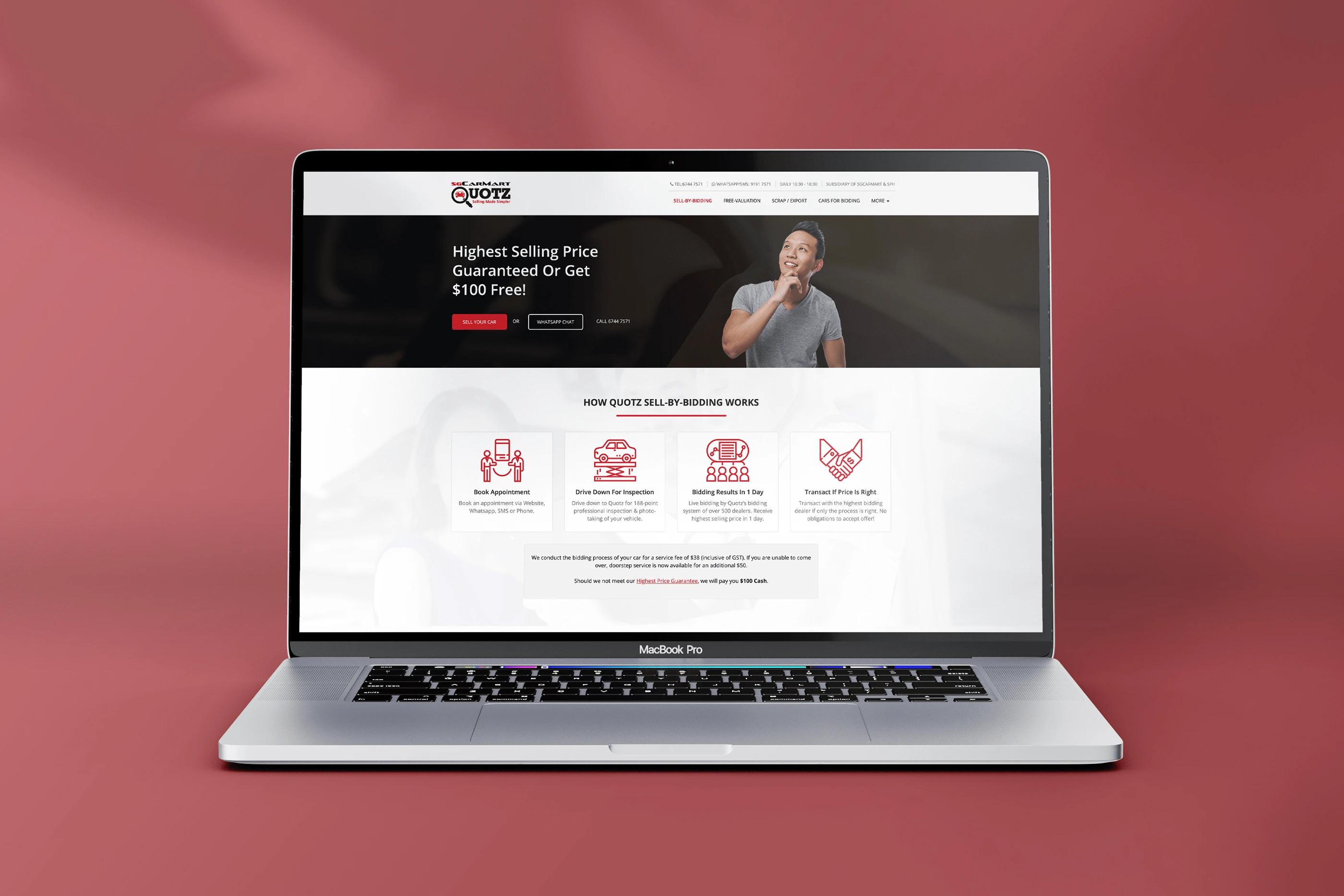 A Website High-fidelity UI/UX design of the Quotz project, designed by SOLD Studio for seamless user experience.