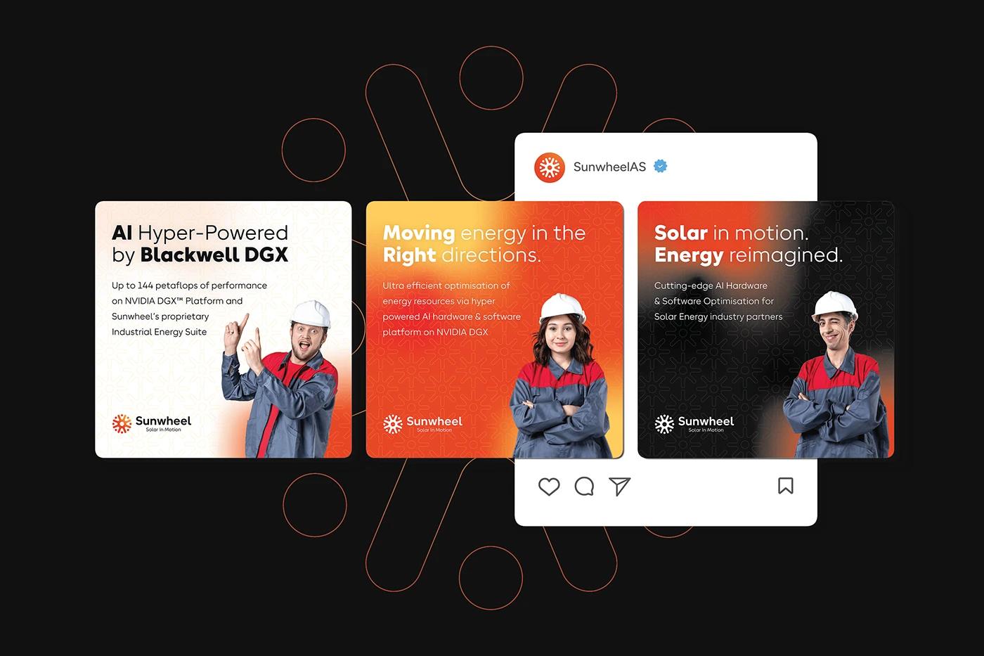 A Instagram Social media marketing assets of the Sunwheel project, designed by SOLD Studio driving online community engagement.