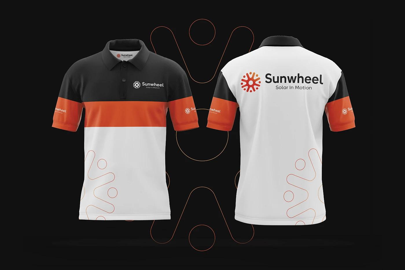 A Polo T-Shirts of the Sunwheel project, designed by SOLD Studio demonstrating SOLD Studio's design expertise.