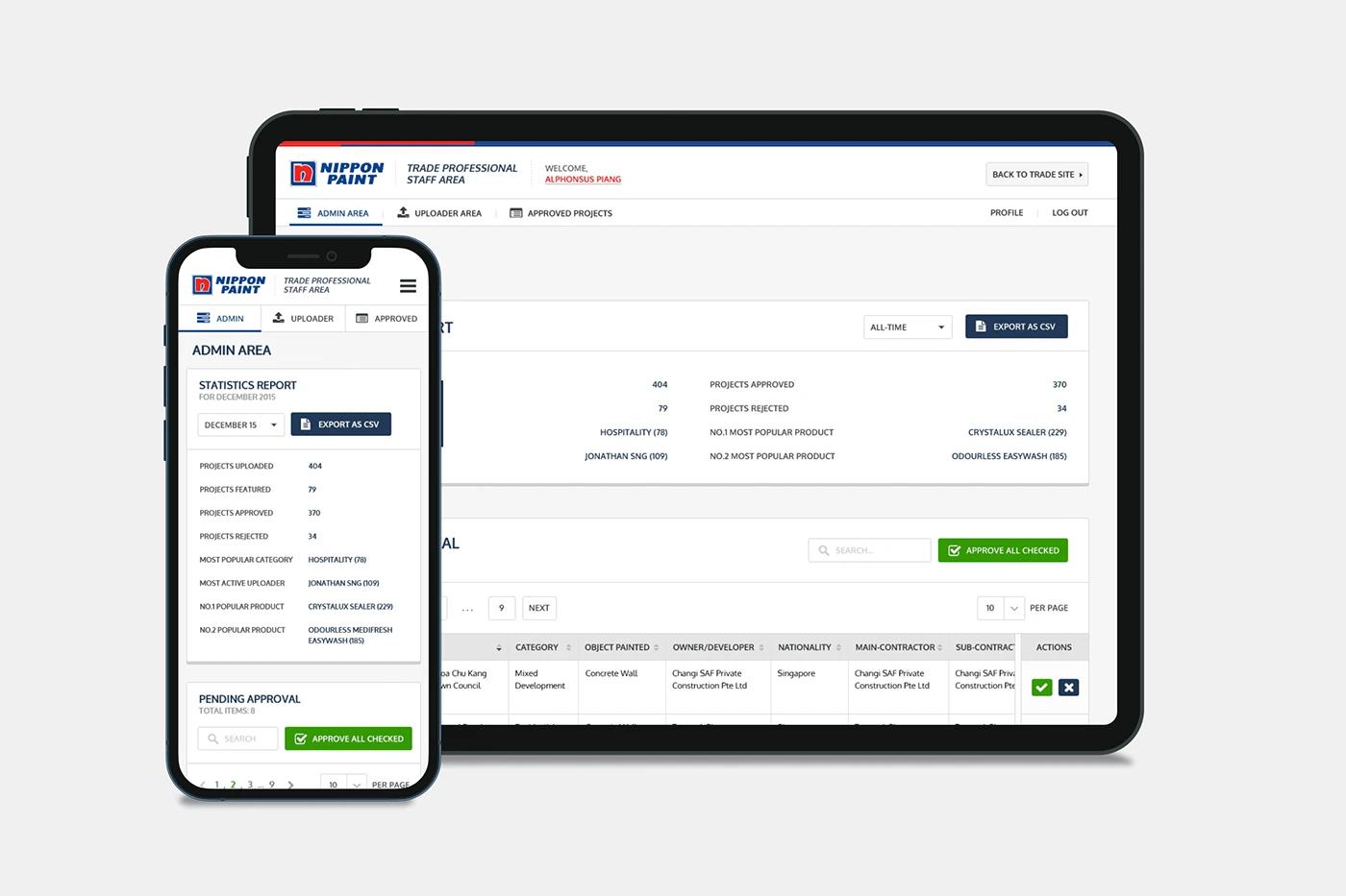 SOLD Studio designed this a crm responsive website high-fidelity ui/ux design for Nippon Paint for seamless user experience.