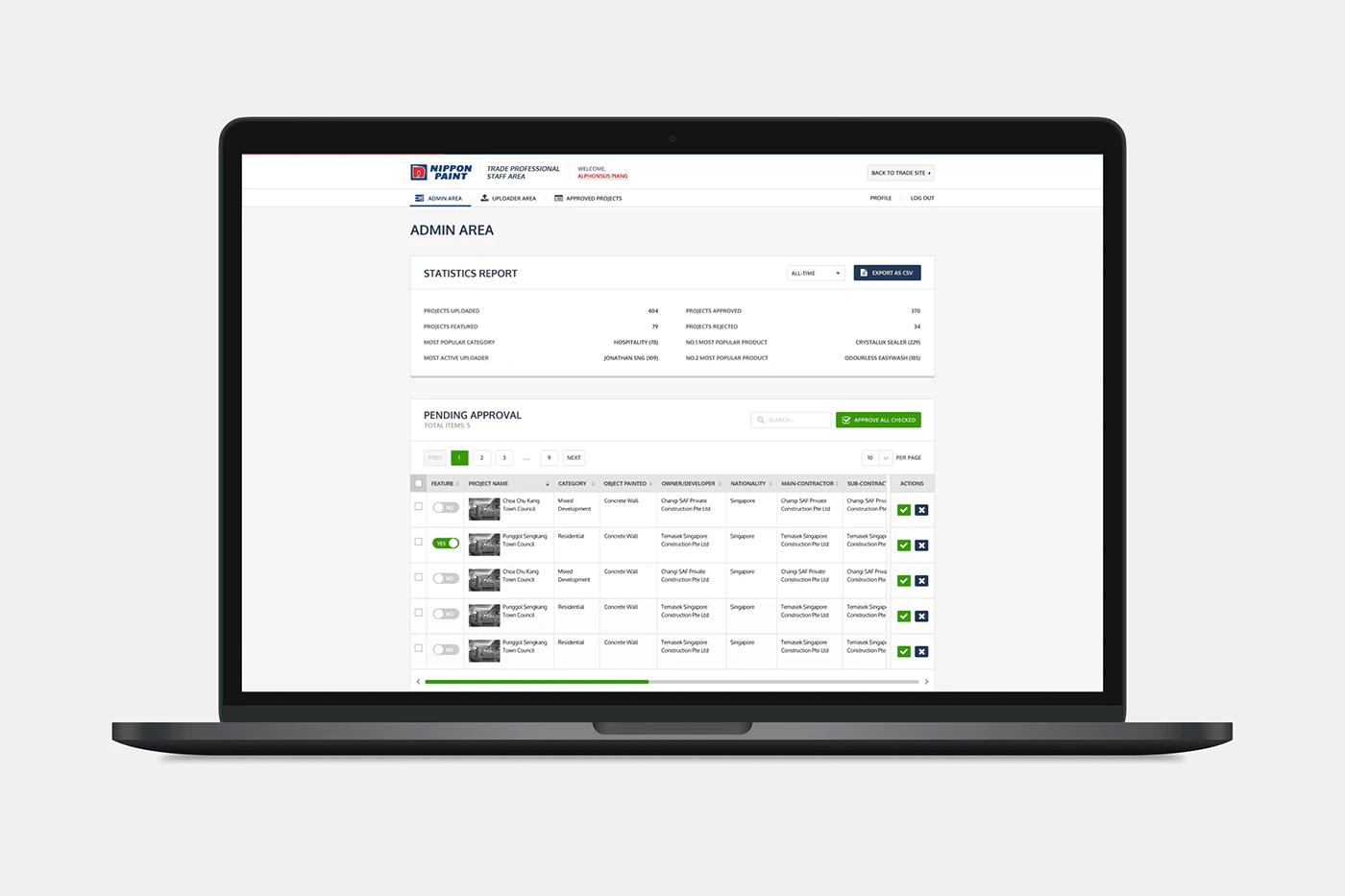 SOLD Studio designed this a crm website high-fidelity ui/ux design for Nippon Paint for seamless user experience.