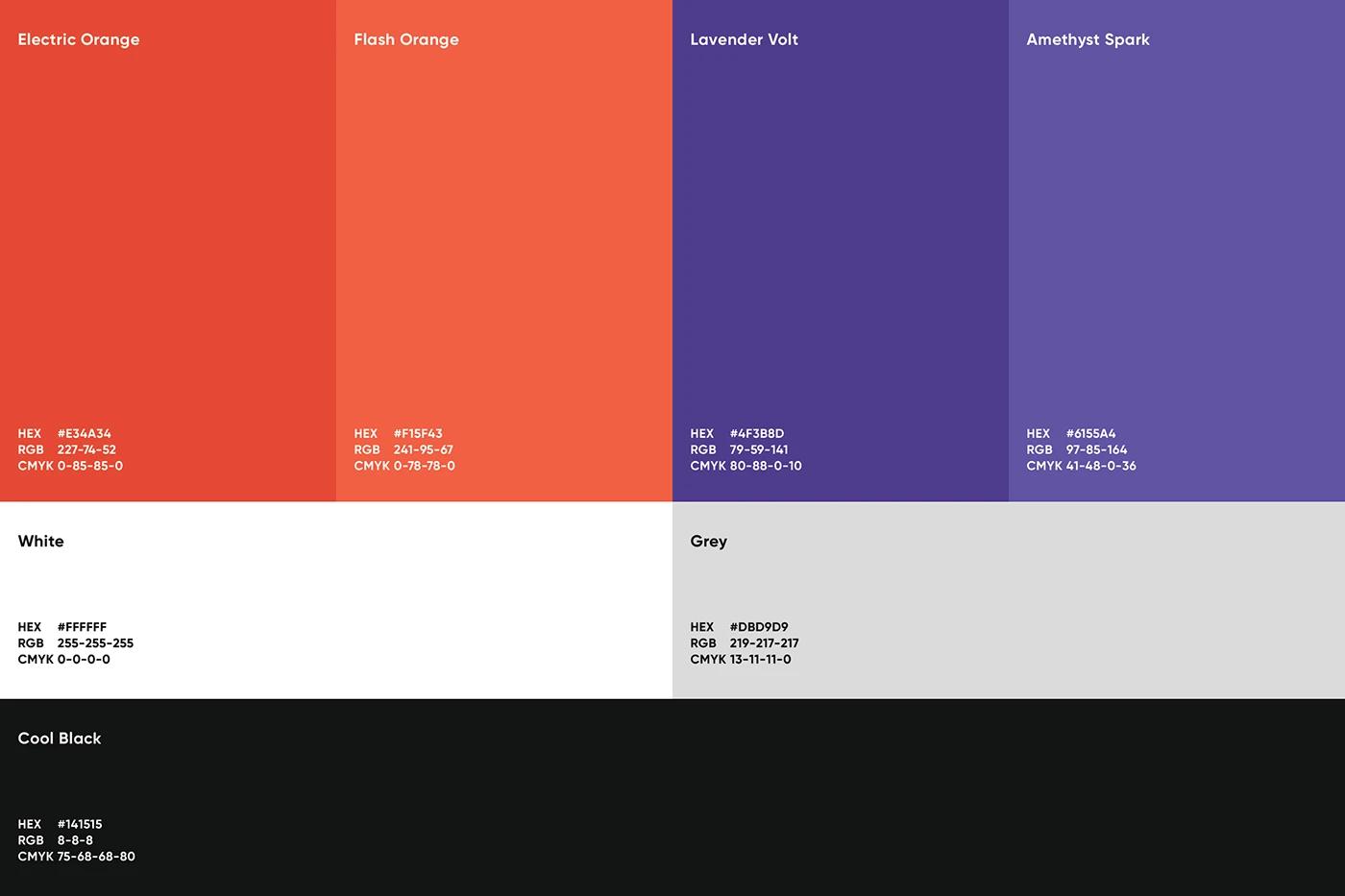 A Strategic brand color palette Showing Key Colors of Nine Social created, designed by SOLD Studio driving online community engagement.