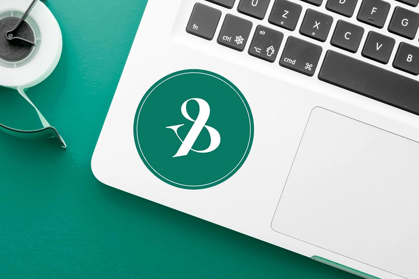 A Sticker on Laptop of the Saught&Found project, designed by SOLD Studio demonstrating SOLD Studio's design expertise.