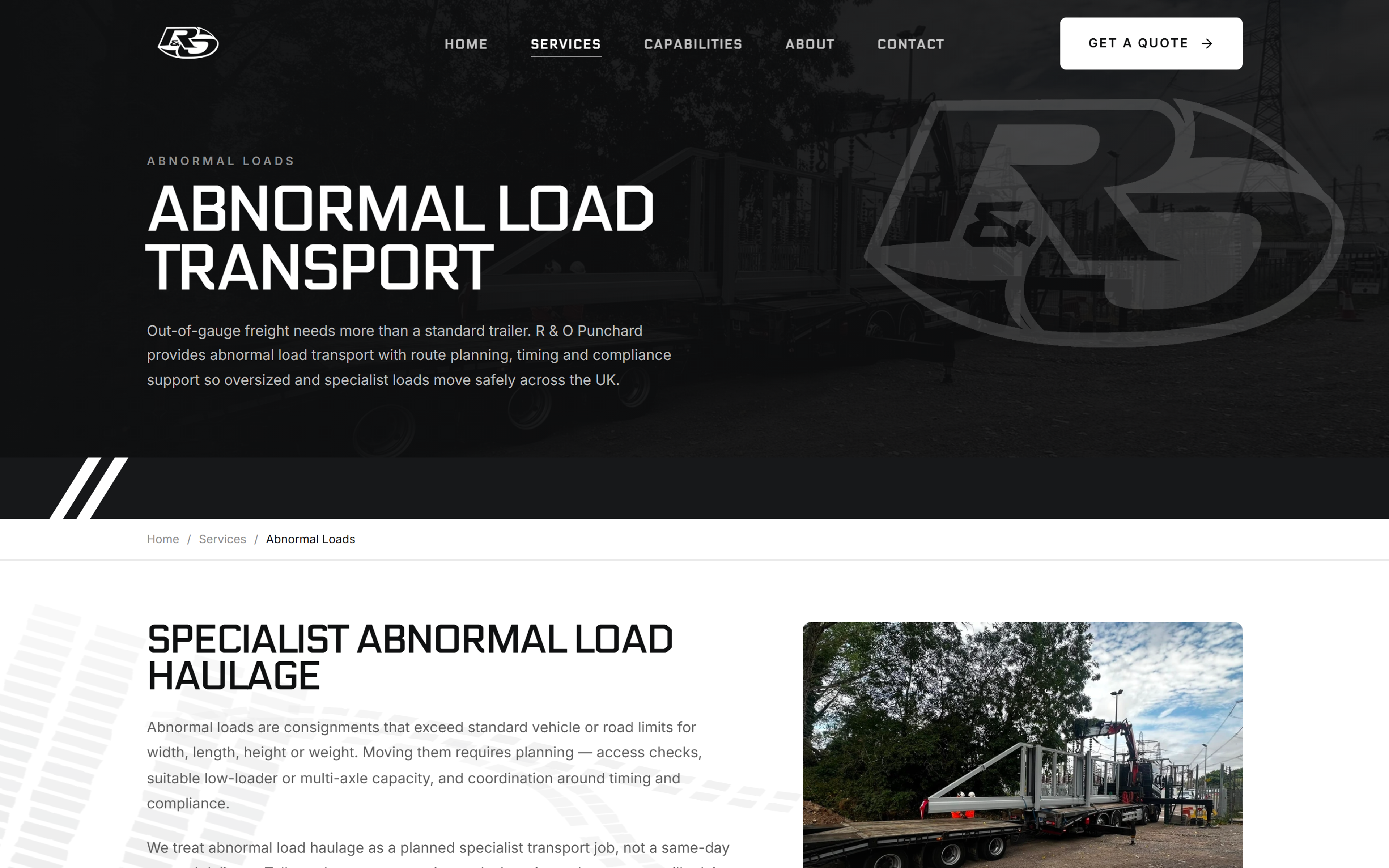 Service Detail, R&O Punchard Haulage