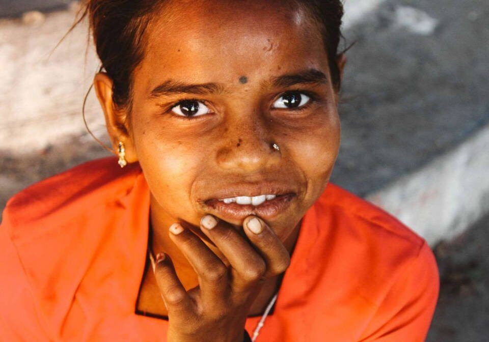 A girl photographed for DFN's work with vulnerable communities