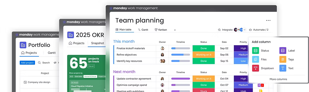 monday.com dashboards