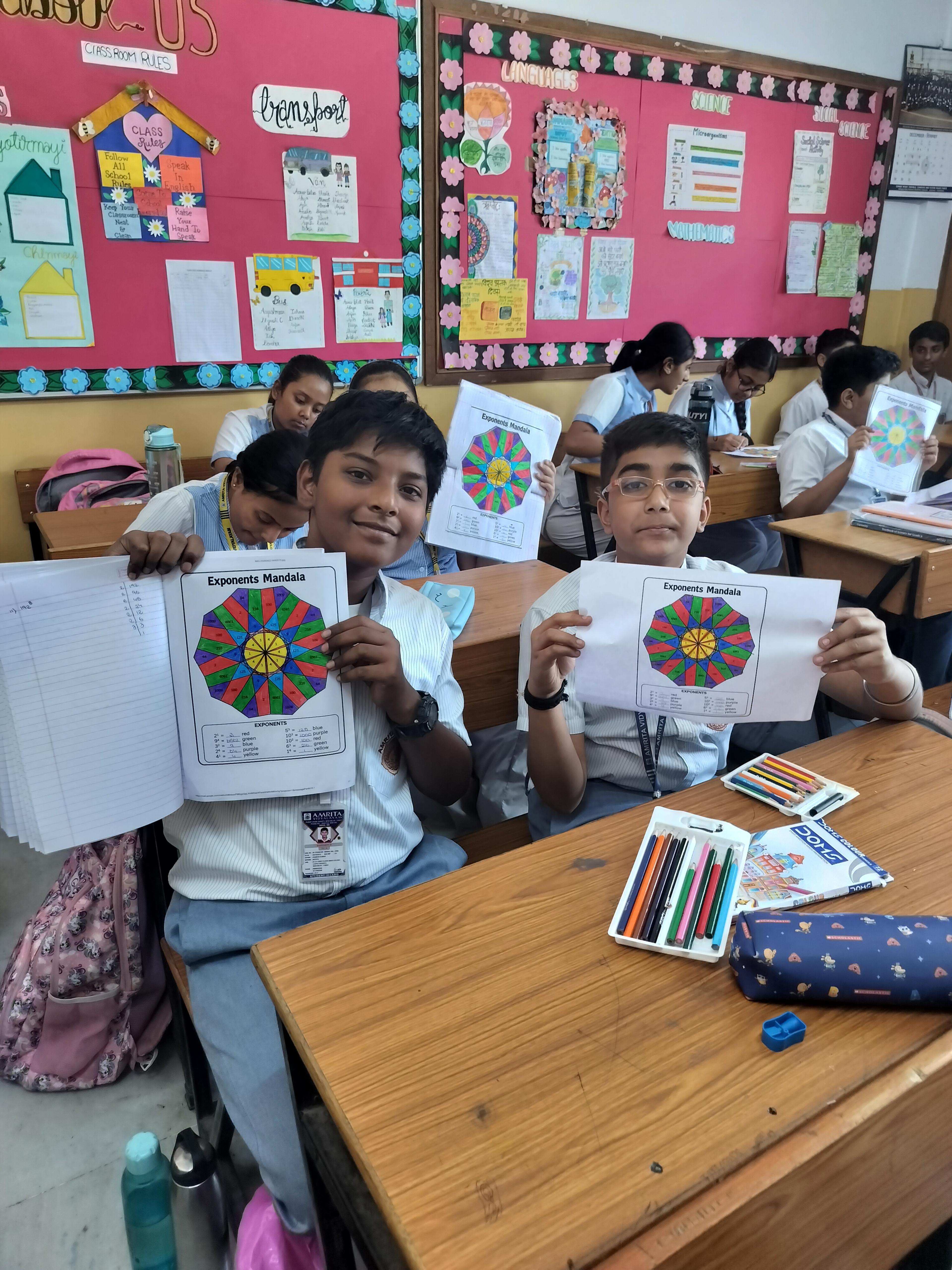 Grade 8: Exponents Mandala Mathematics Activity  photo