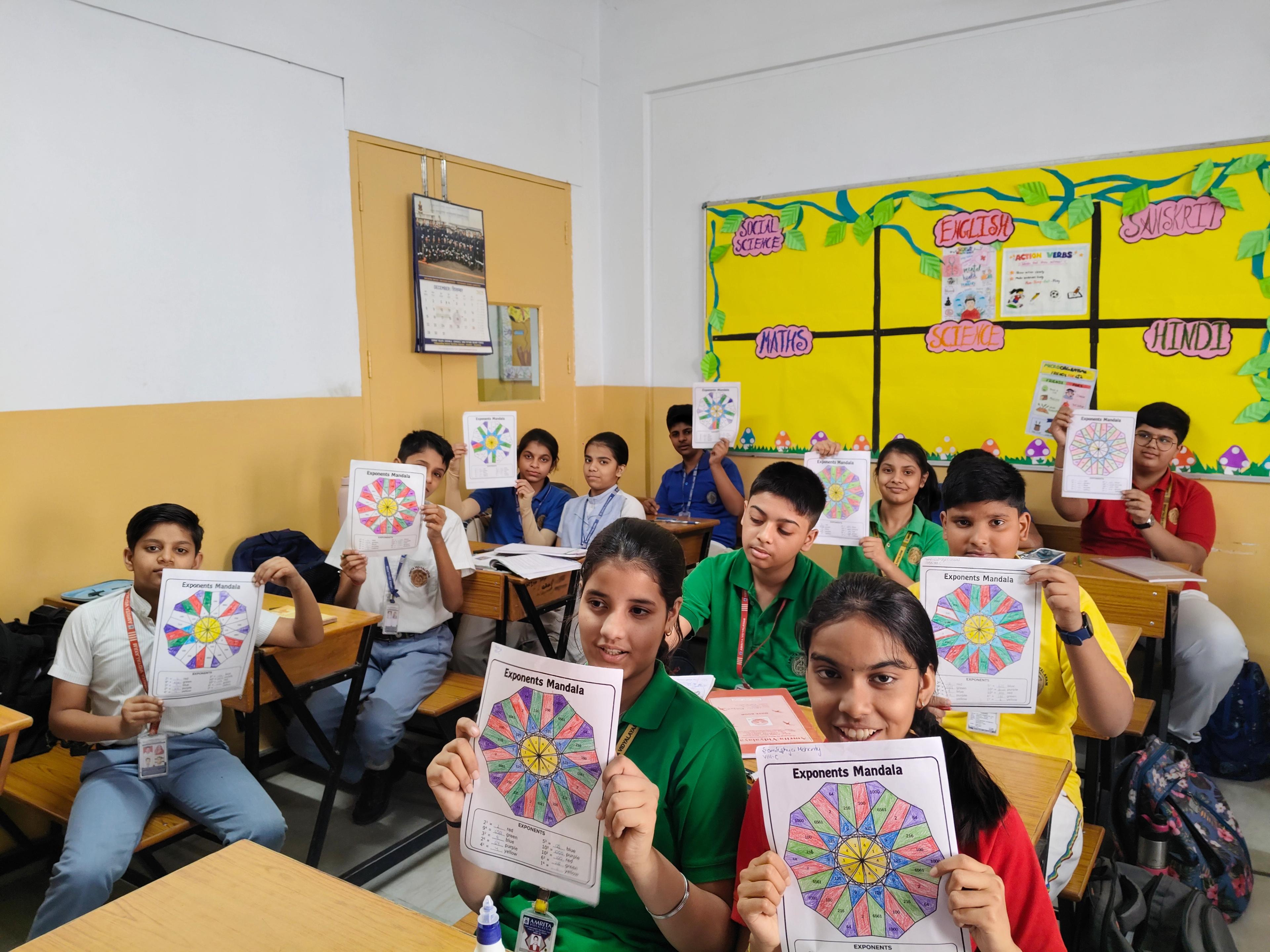 Grade 8: Exponents Mandala Mathematics Activity  photo