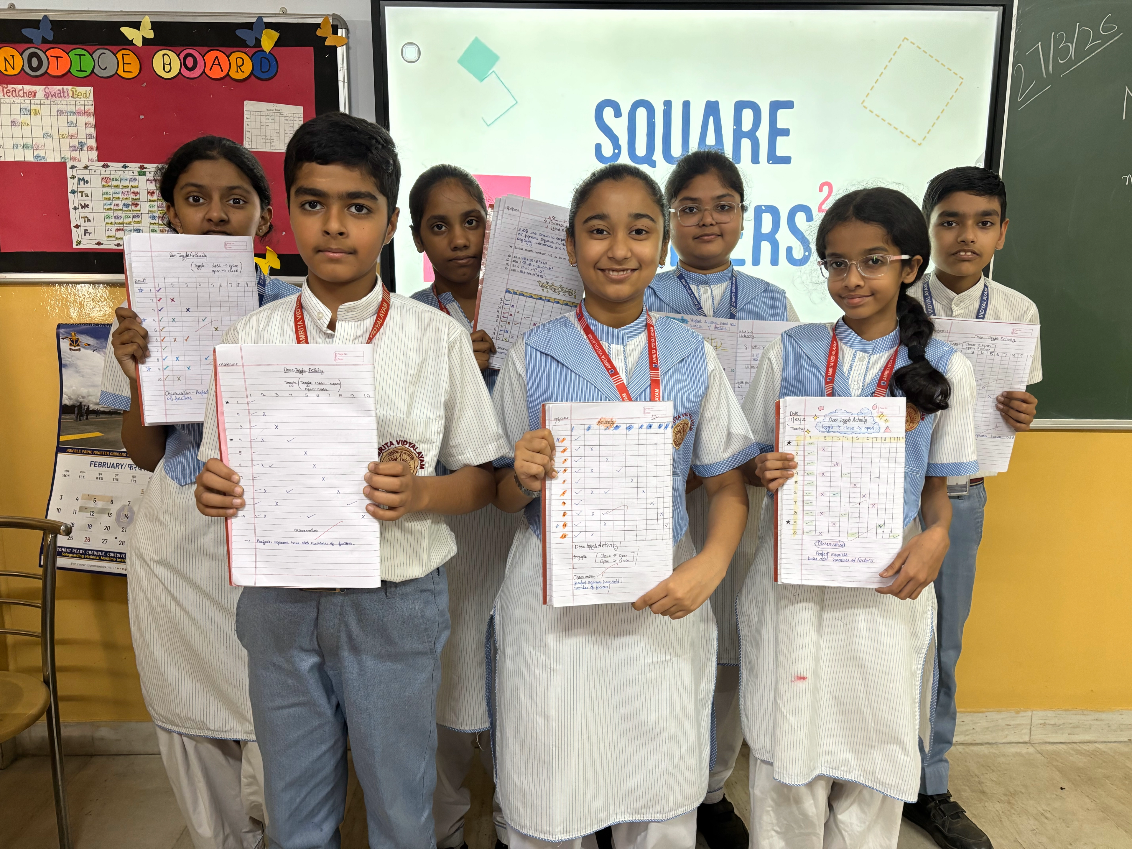 Grade 8: Door Toggle Squares and Square Roots Activity photo