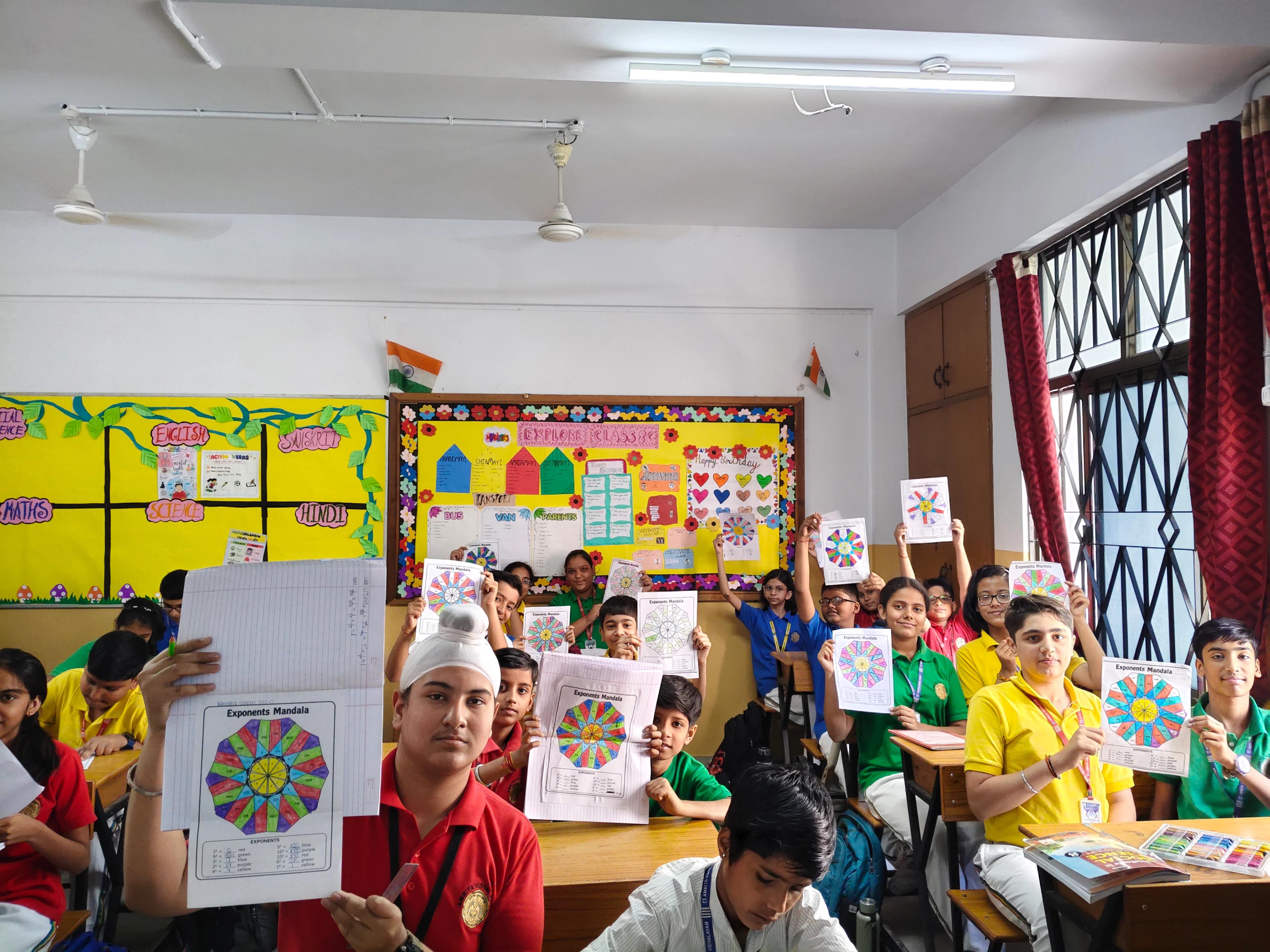 Grade 8: Exponents Mandala Mathematics Activity  photo