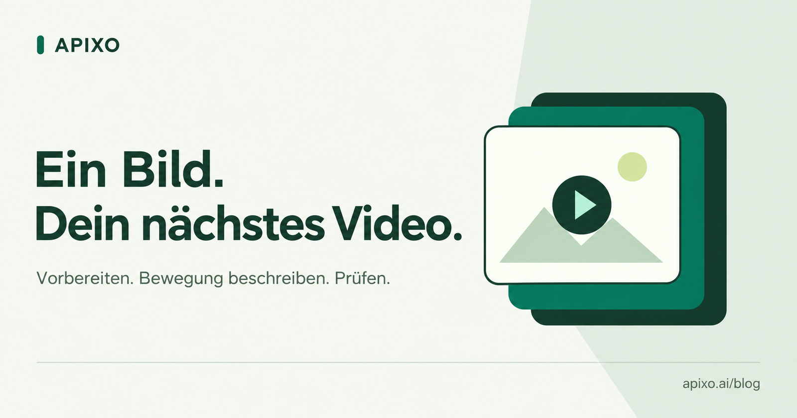 Illustration eines Bildes, das zum Video wird, mit Wiedergabesymbol.