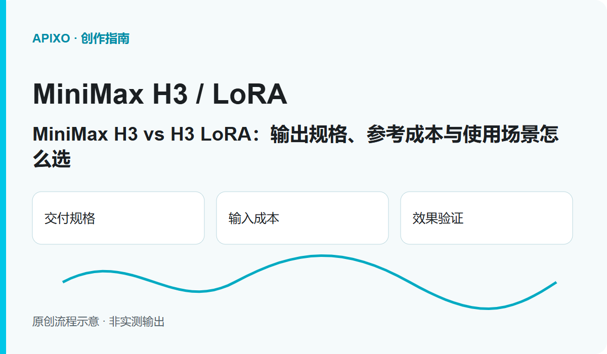 MiniMax H3 vs H3 LoRA:输出规格、参考成本与使用场景怎么选: 原创封面示意图