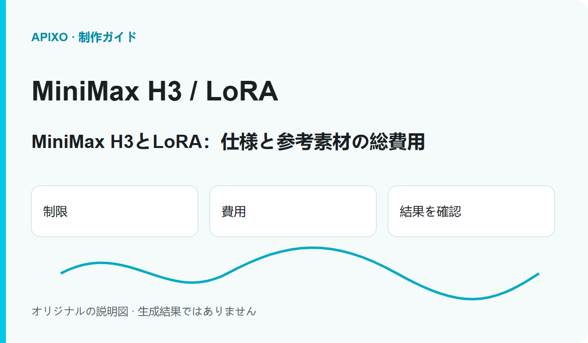 MiniMax H3とLoRA:仕様と参考素材の総費用: 記事の内容を説明するカバー図