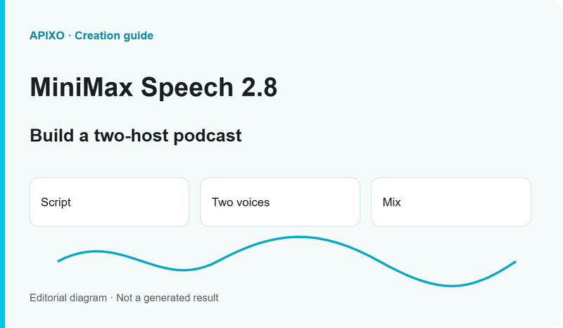 Build a two-host podcast: editorial cover diagram