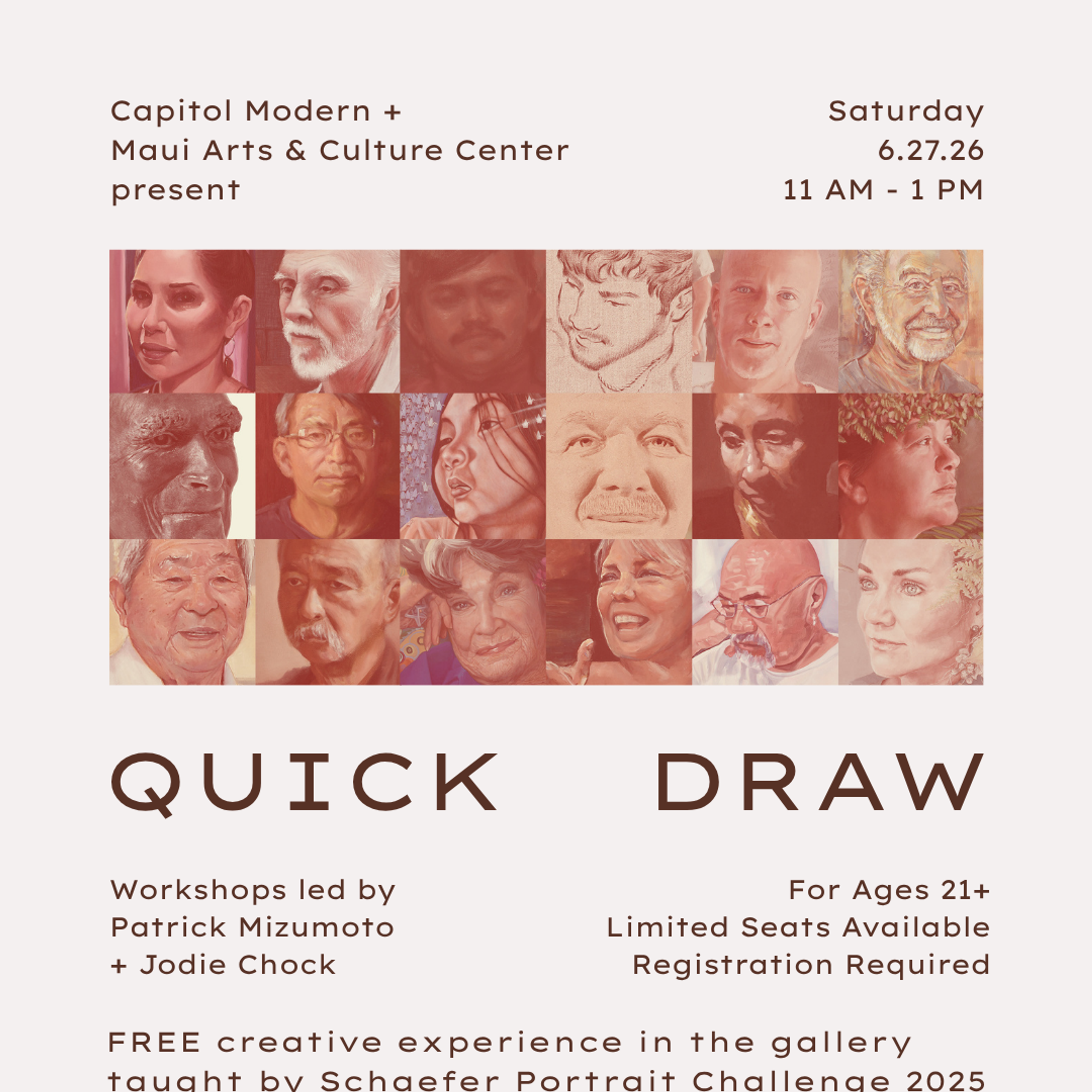 promotional graphic for Quick Draw workshop