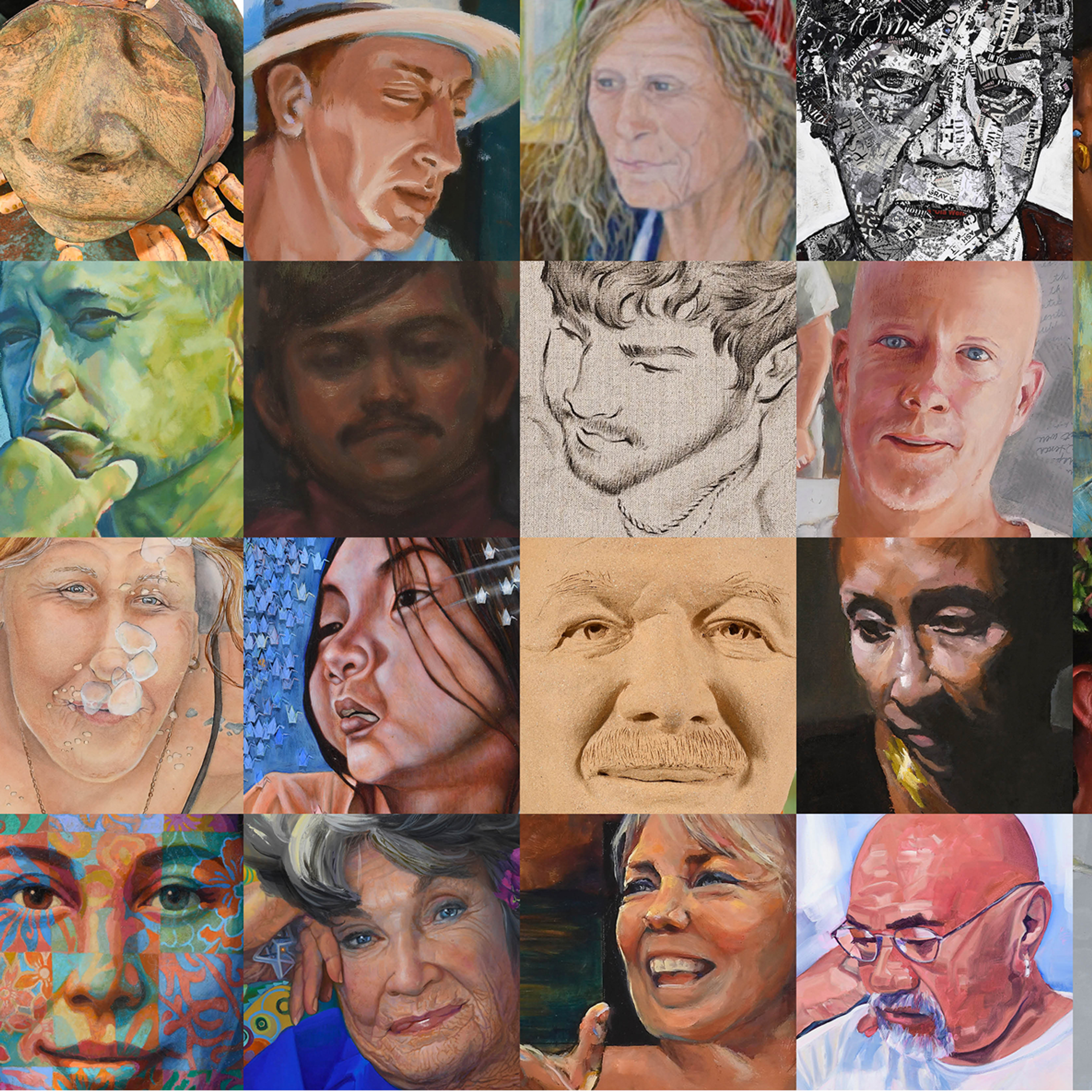 Montage of several portrait paintings.