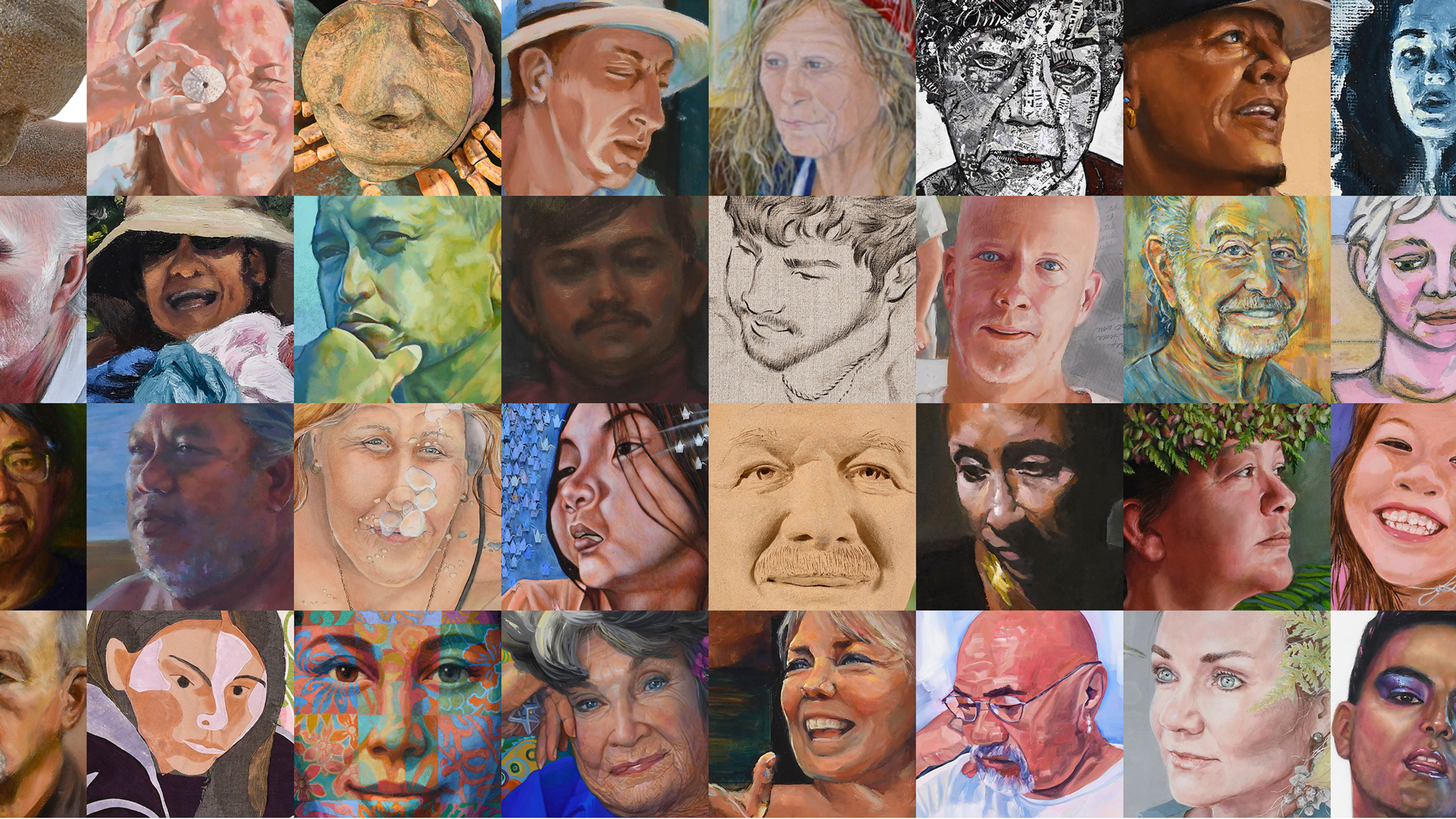Montage of several portrait paintings.