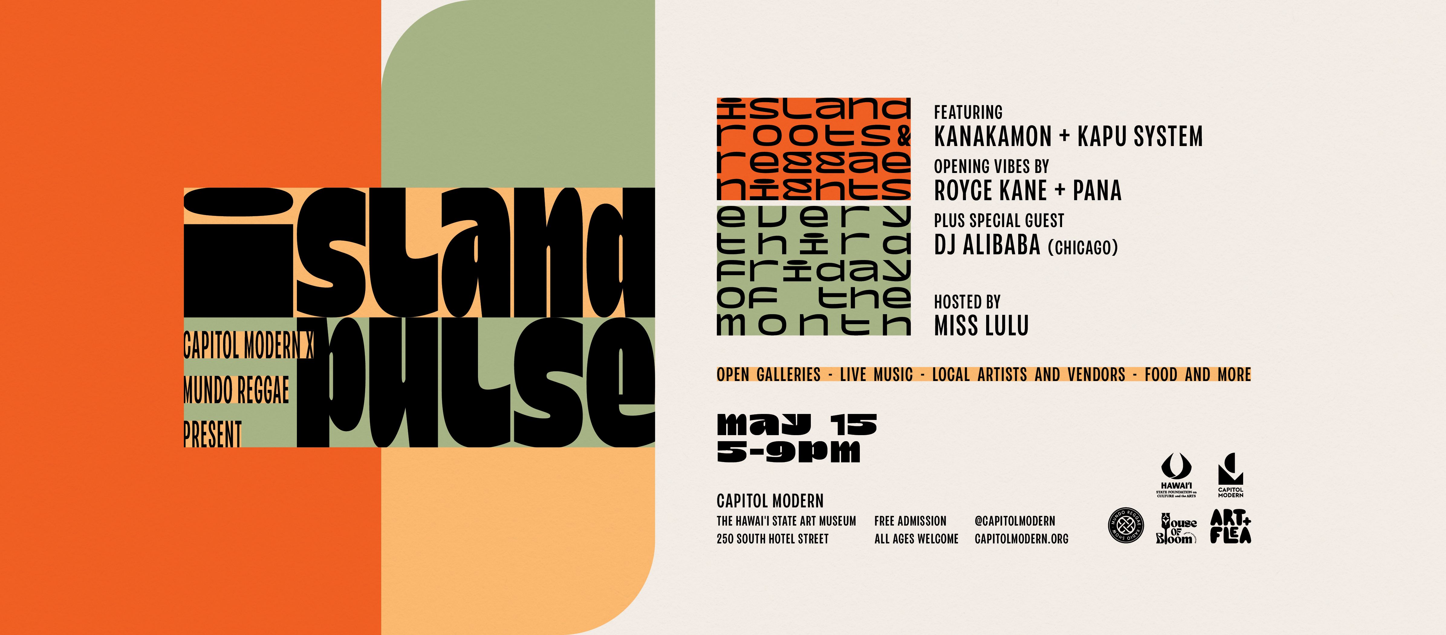 promotional graphic for May 15, 2026 Island Pulse event
