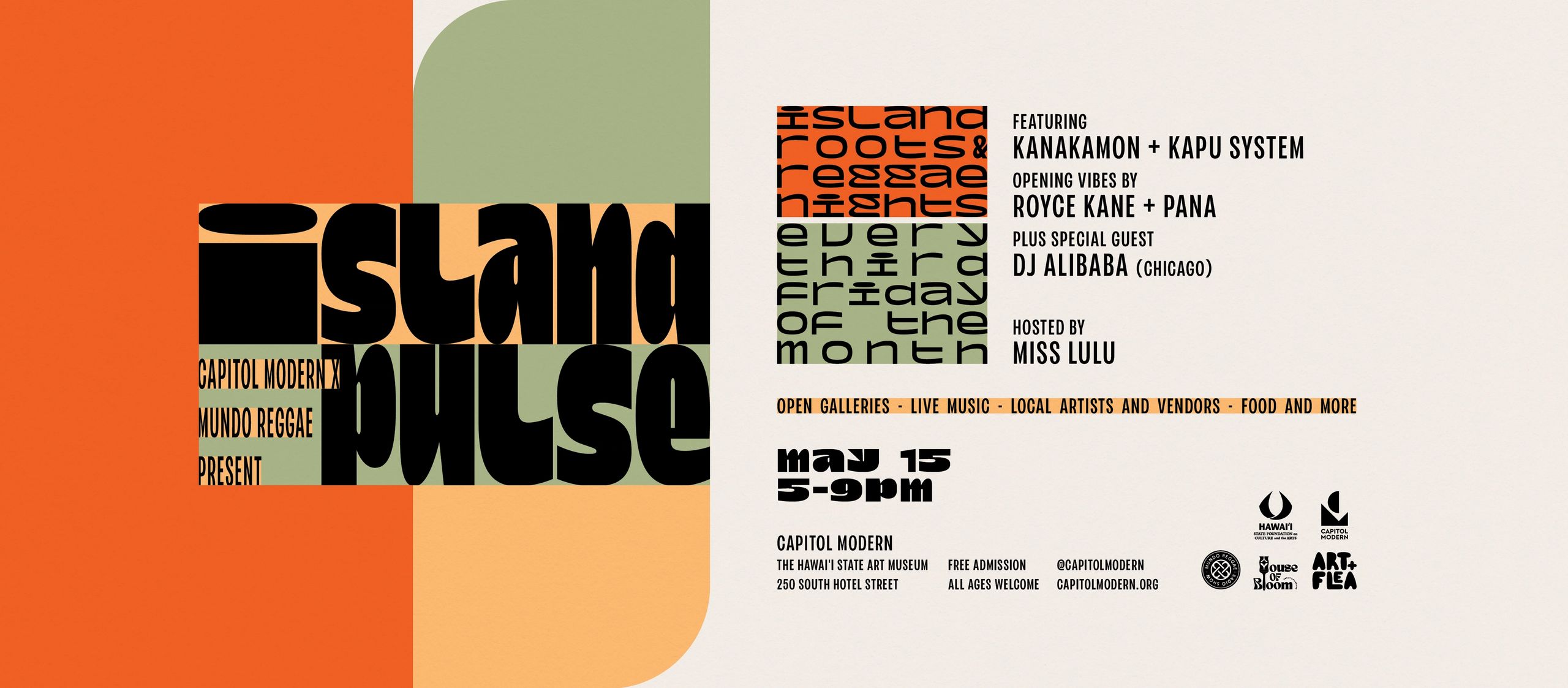 promotional graphic for May 15, 2026 Island Pulse event