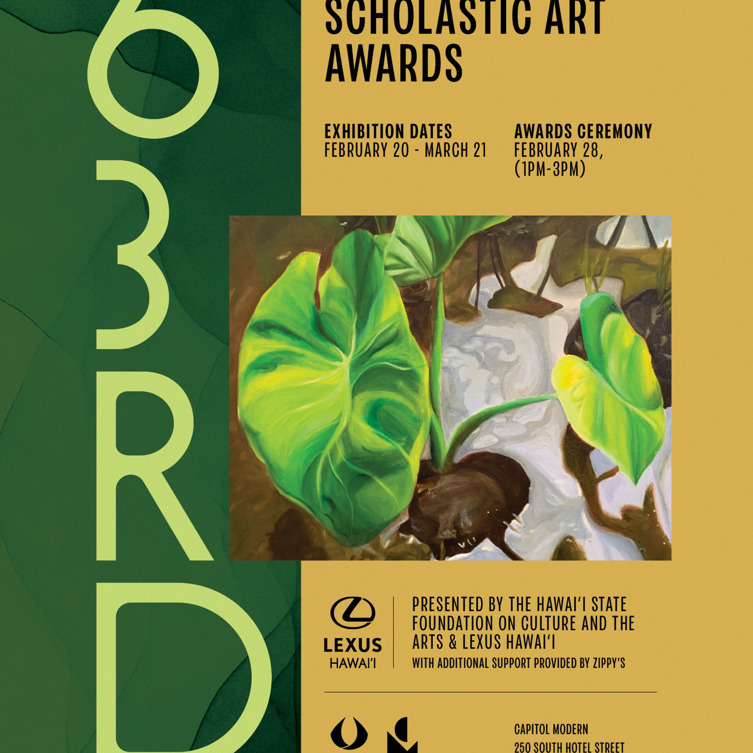 promotional graphic for 2026 Hawaiʻi Regional Scholastic Student Art Awards