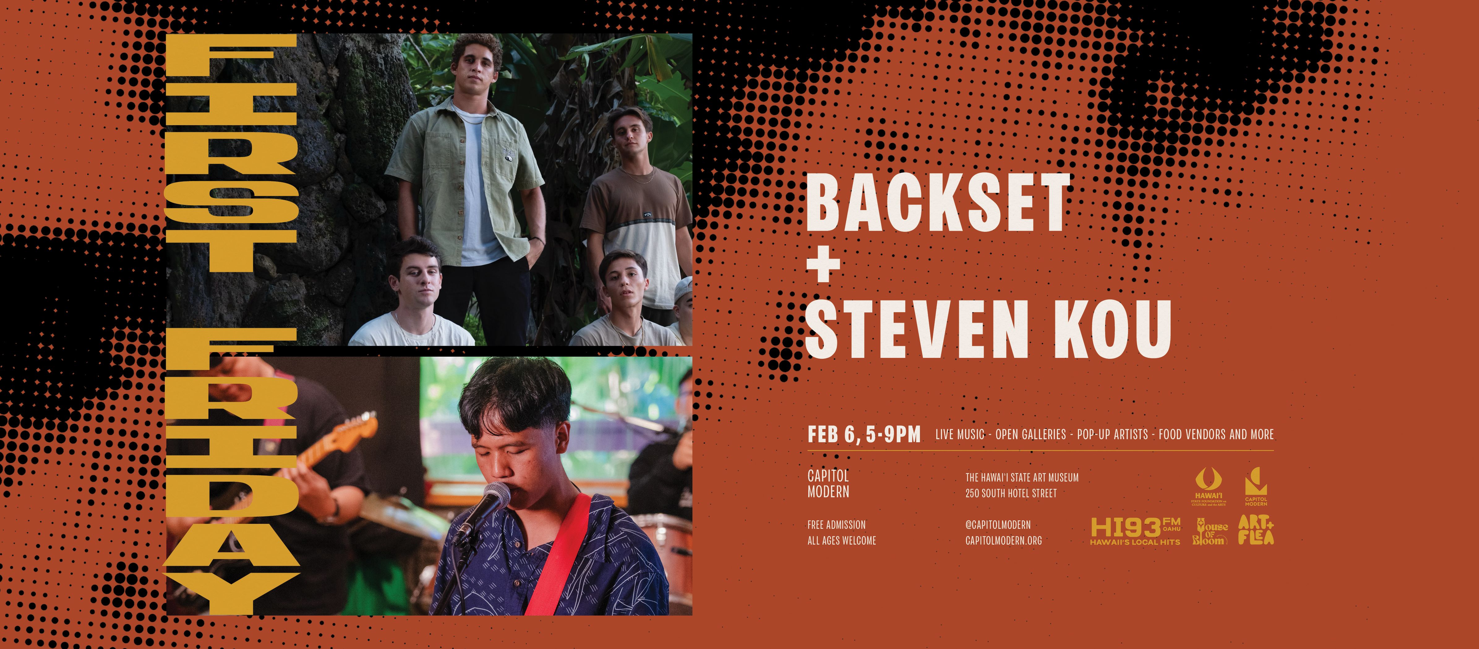 promotional graphic with photos of musicians.