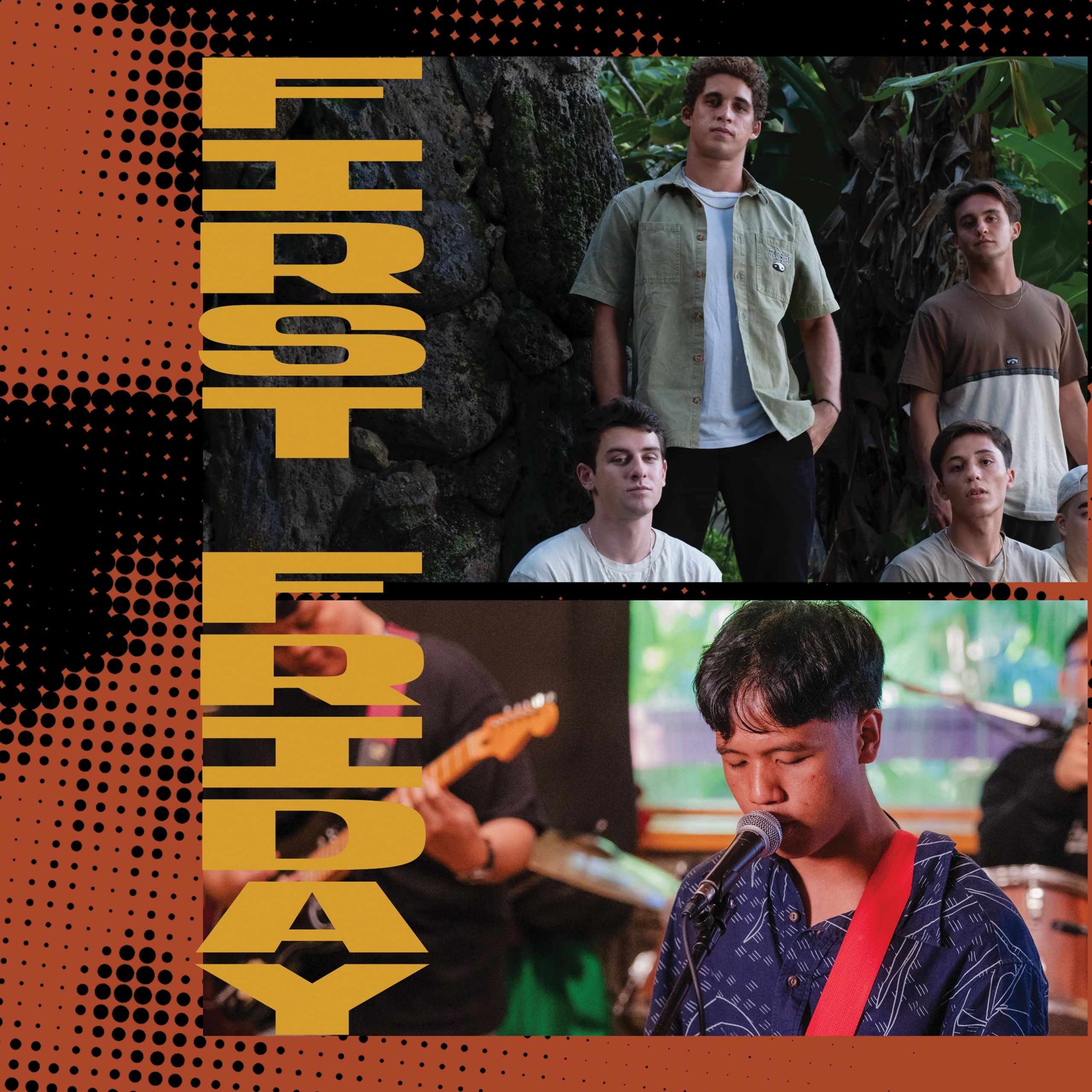 promotional graphic with photos of musicians.