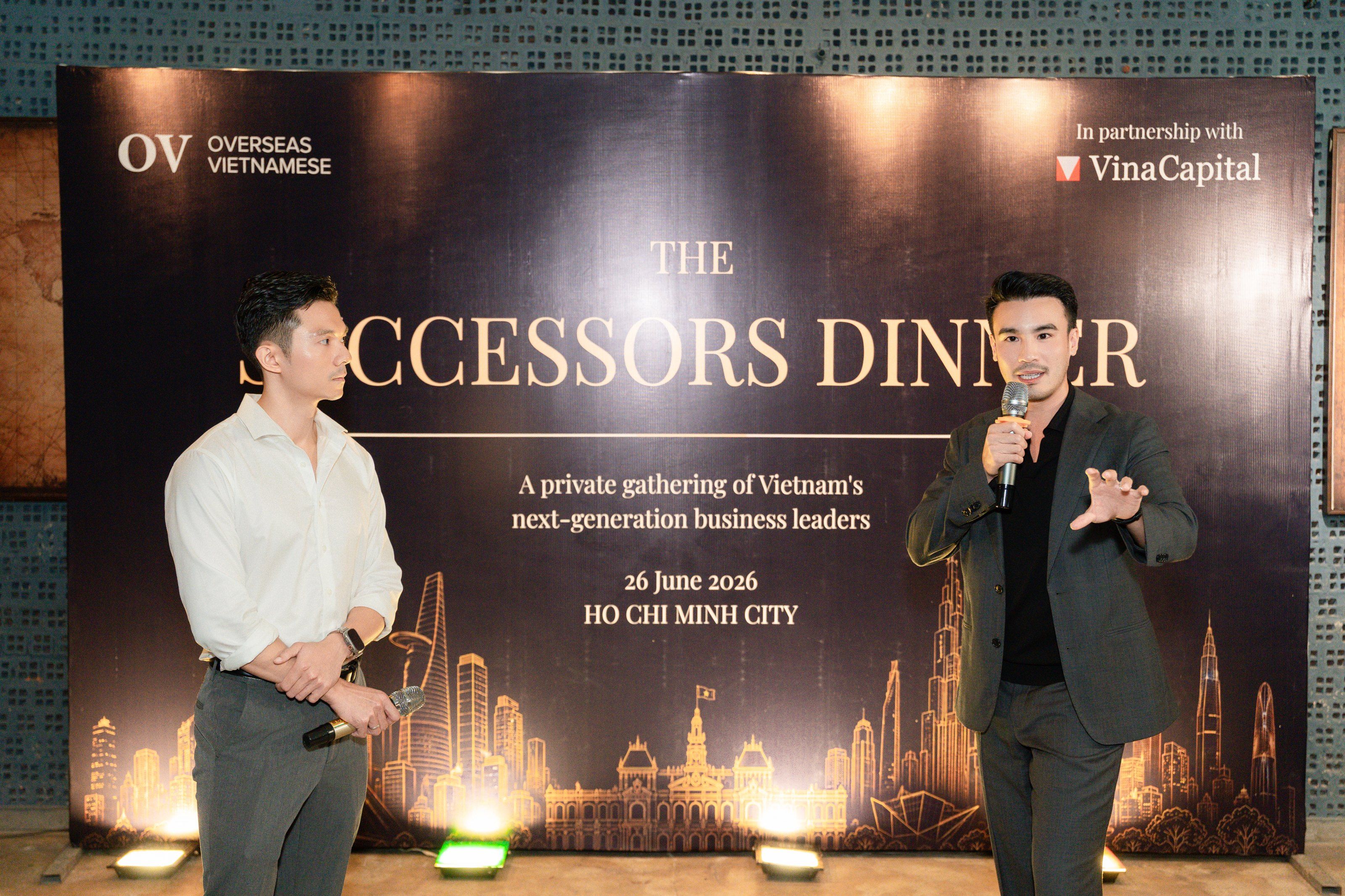 Two speakers at The Successors Dinner, hosted by OV in partnership with VinaCapital in Ho Chi Minh City