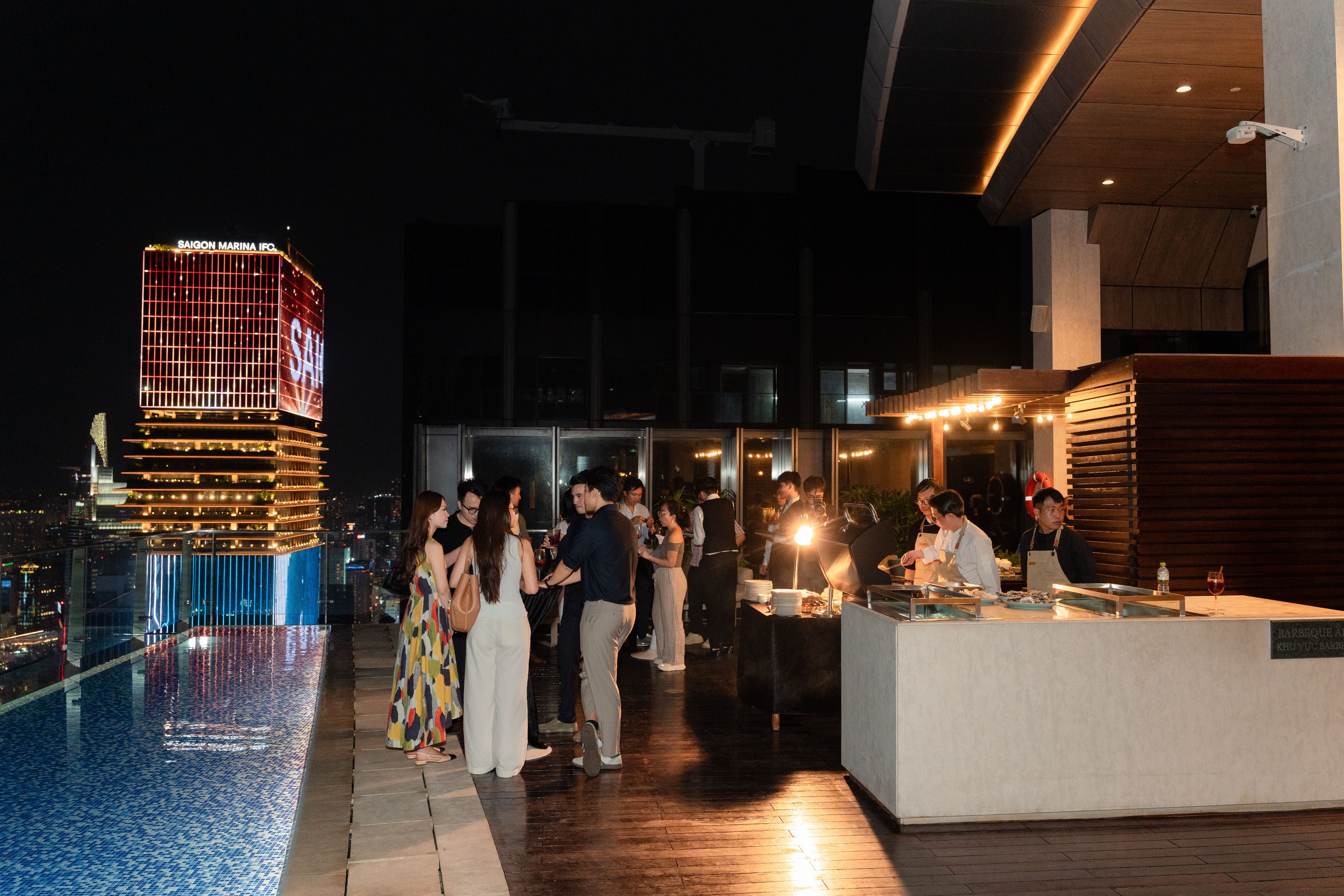 Rooftop dinner in Saigon
