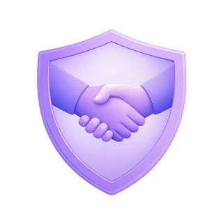 2 hand shaking in shield