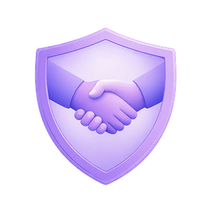 2 hand shaking in shield